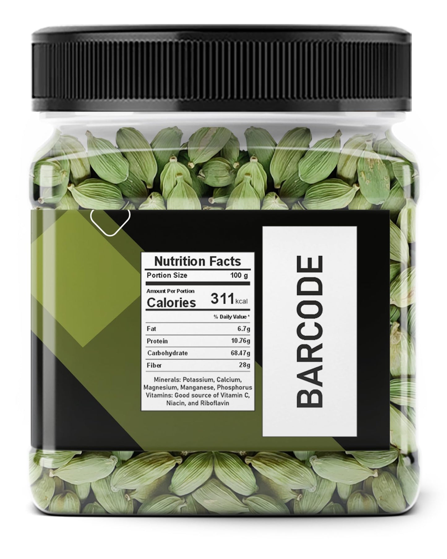 Kitchen Jungle Premium Green Cardamom (Elaichi) 100 Gm - Bold 8mm Size, Aromatic Spice for Culinary Delights