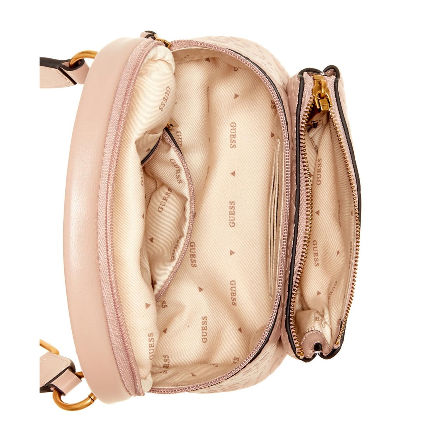 GUESS Women Rosewood Logo Monogram Power Play Mini Sling Bag