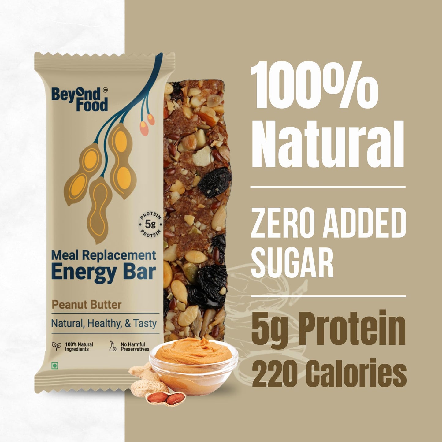Beyond Food Meal Replacement Bars (Pack of 6, 220 Kcal Each) | 5g Rich- image 8