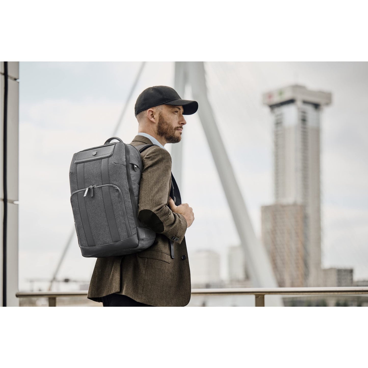 Victorinox Architecture Urban 2.0, Deluxe Backpack, 15" Laptop and Tablet Compartment, Melange Grey (611954), M