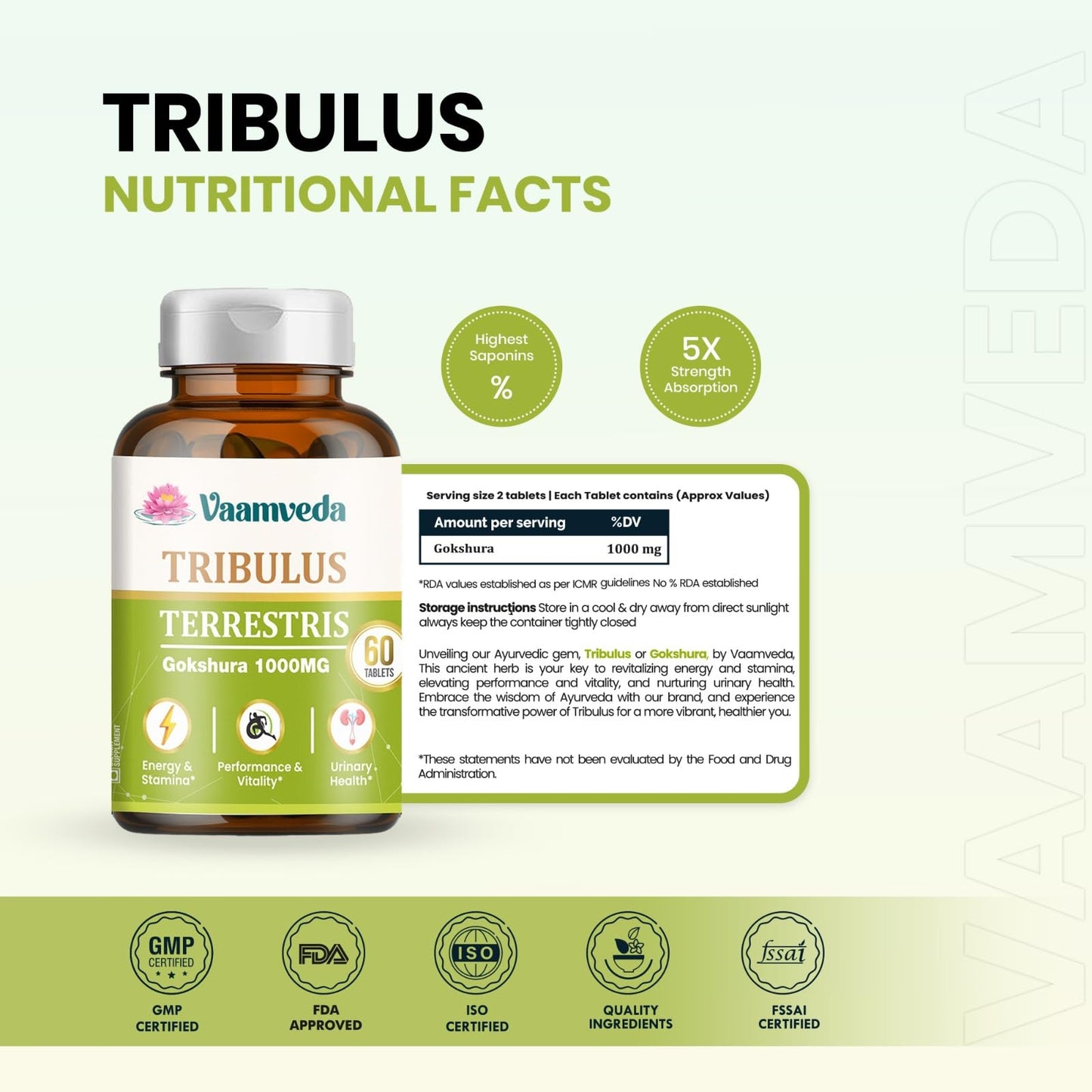 Gokhru Gokshura Tablets 1000MG| Gokshura Capsule | Tribulus Terristris Capsules – 60 Tablets (4)