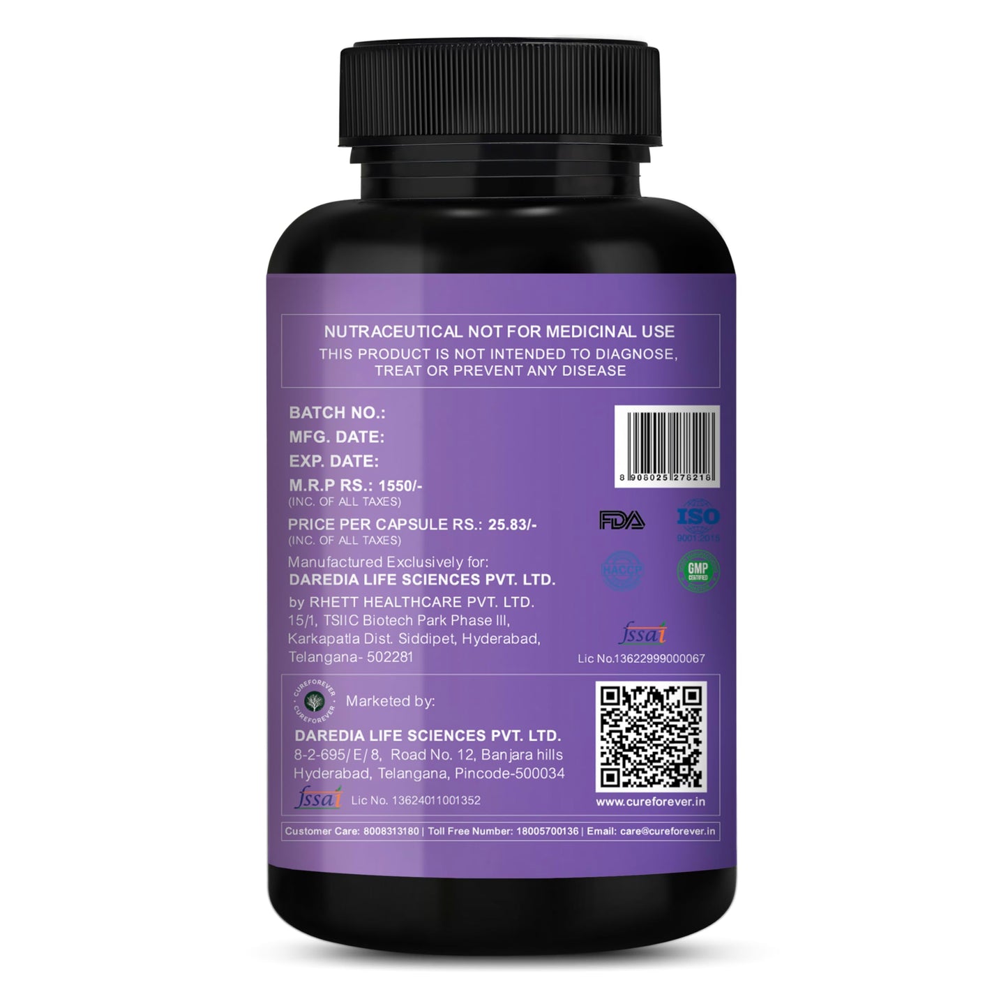 CUREFOREVER Womaneya Menopause Supplements for Women | Hormonal Balance, Hot Flashes & Mood Support | With Ashwagandha, Myo-Inositol, Black Cohosh & Isoflavones | 60 Veg Capsules