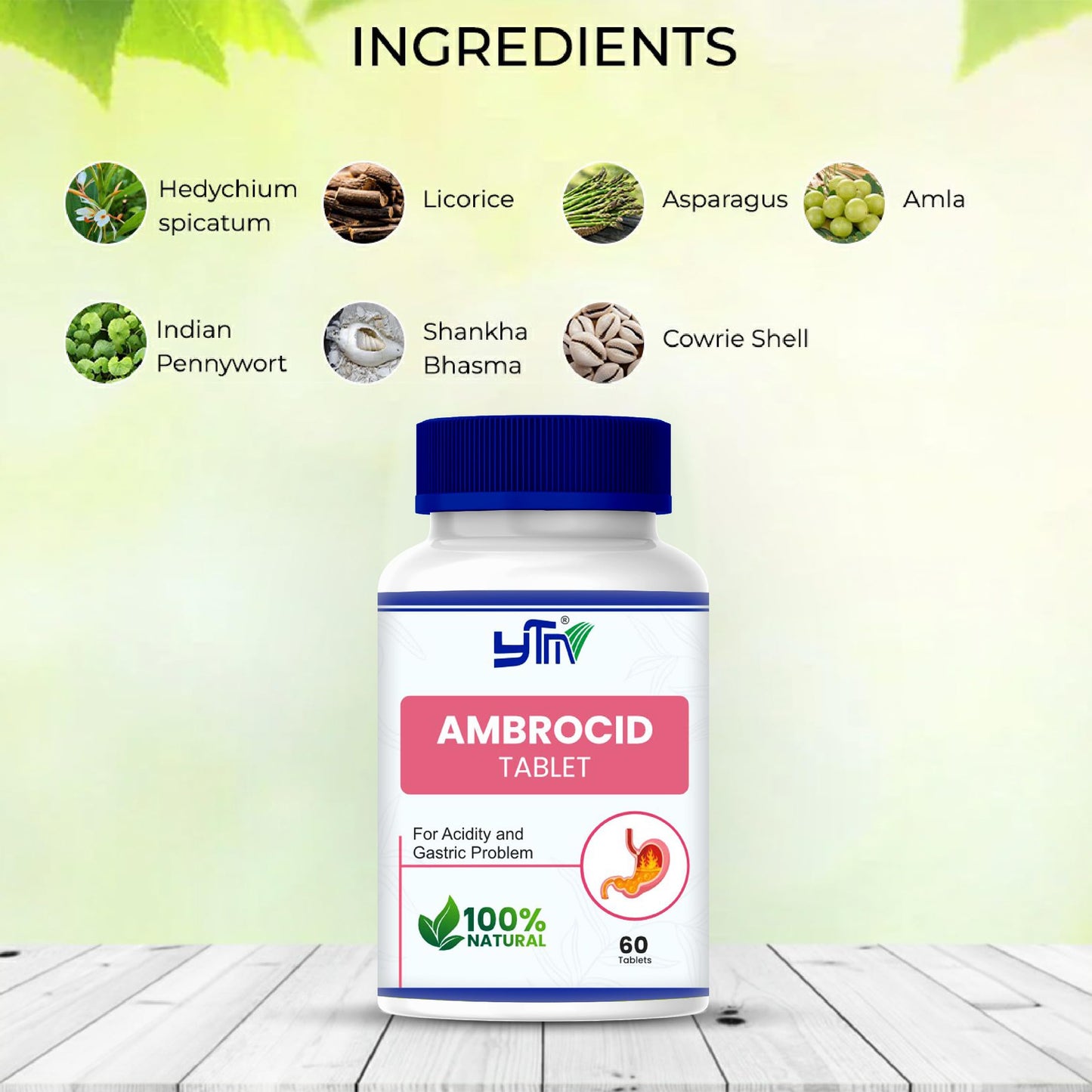 YTM Ambrocid Ayurvedic Tablets – 60 Tabs | relief in Acidity, Gas, Indi- image 5