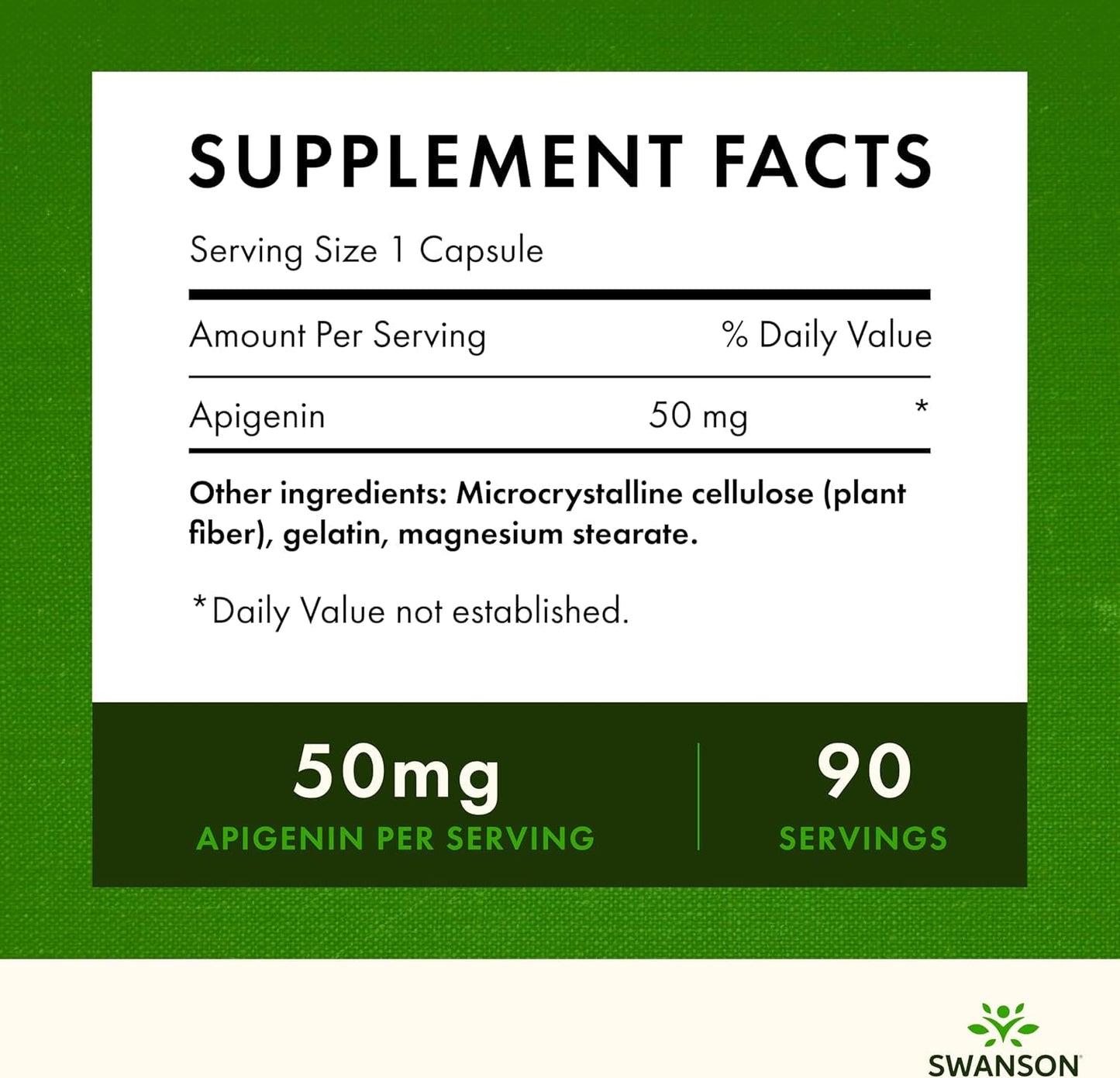 Swanson Ultra Apigenin Capsule (50 mg) -90 Capsules