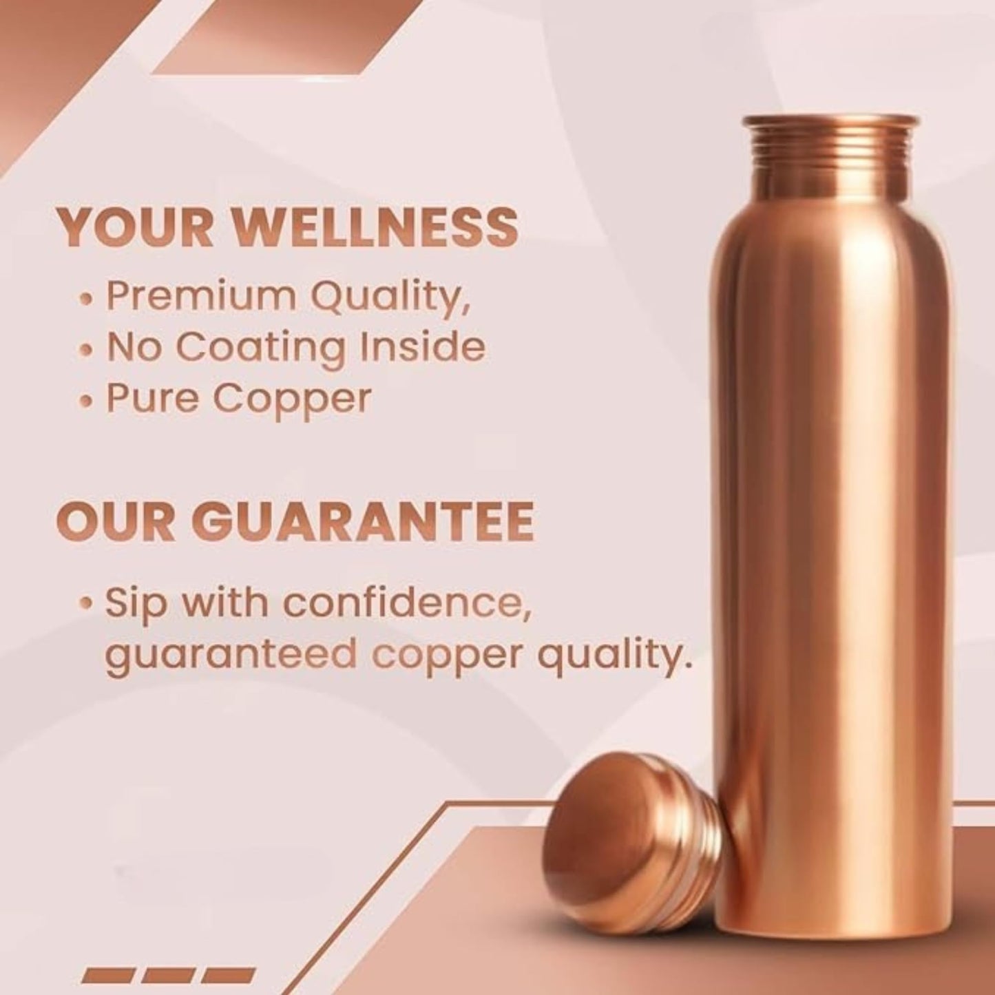 PIEPOT 100% Pure Copper Water Bottle 1 Litre/tamba bottle 1 litre/Drink- image 6