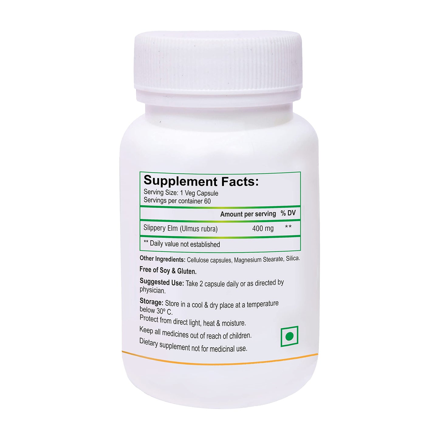 Biotrex Nutraceuticals Slippery Elm 400mg 60 Veg Capsules, Dietary supp- image 7