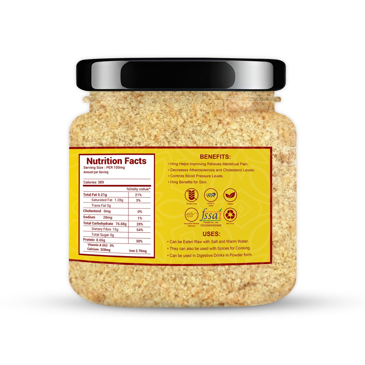 Avlokan Extra Powerful Pure Natural Asafoetida Hing -100gm| Pure Hand-Pounded Kadak Heeng Asafoetida hing | Hing Afghani Nukra