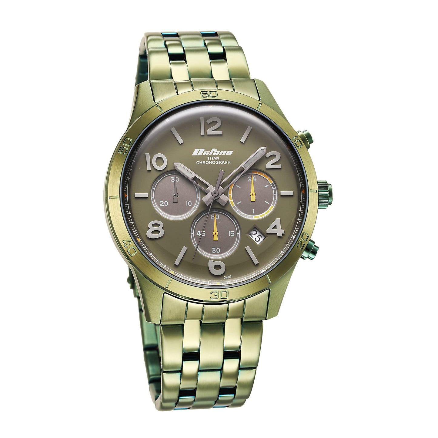 Titan Octane Classic Sporty Green Dial Chronograph Stainless Steel Stra- image 4