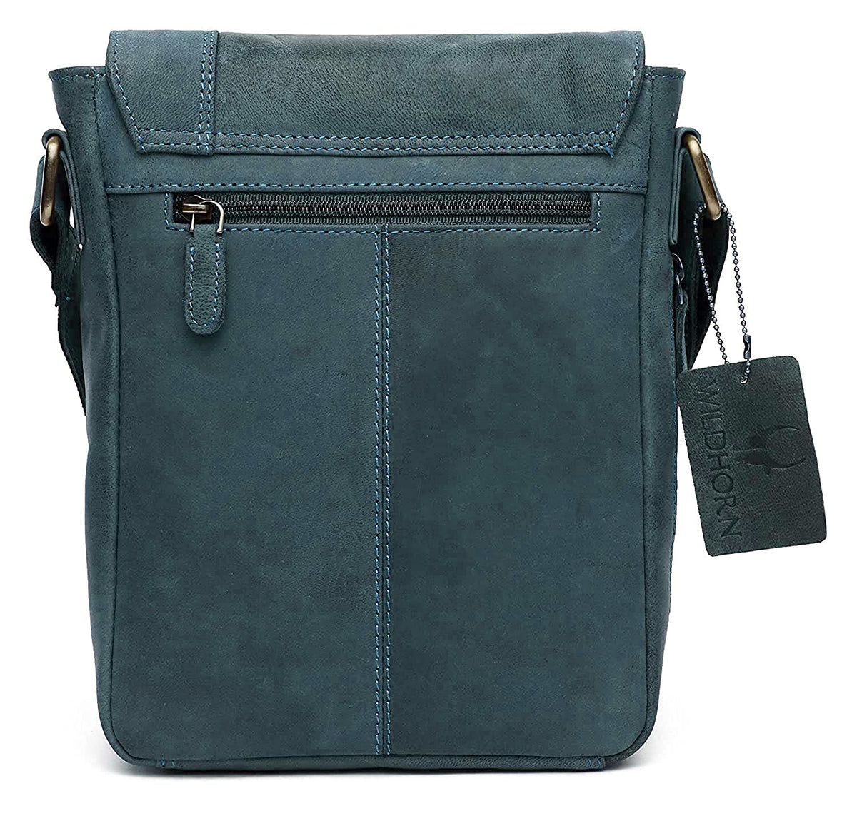 WildHorn Genuine Leather Sling Bag for Men – Stylish, Spacious, and Durable Crossbody Bag for Daily Use & Travel | Adjustable Strap | 1-Year Warranty (Blue Hunter)