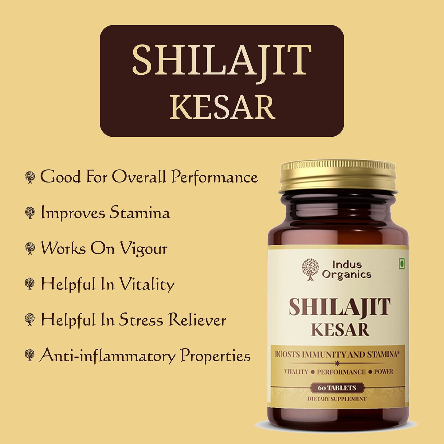 Indus Organics Shilajit Kesar tablet | 60 Count- image 7
