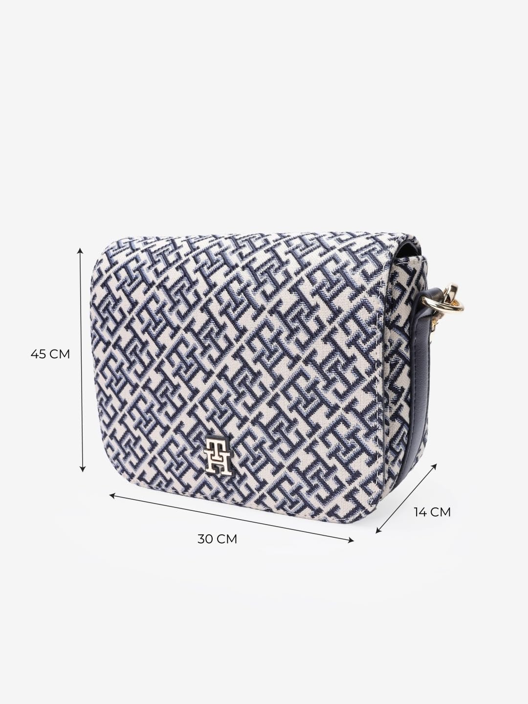 Tommy Hilfiger Logo Blue Polyester Sling Bag