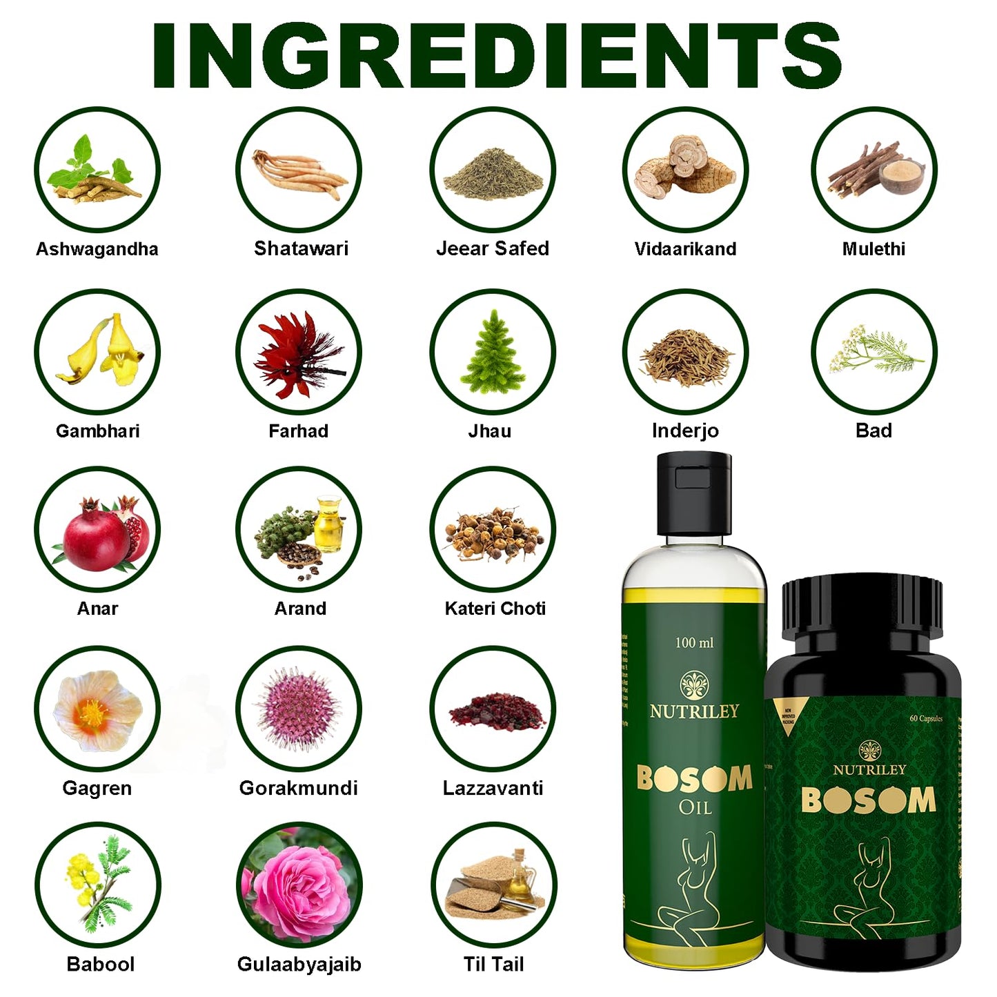 Nutriley Ayurvedic Capsules & Oil For Women (60 Capsules + 100 ML Oil)- image 2