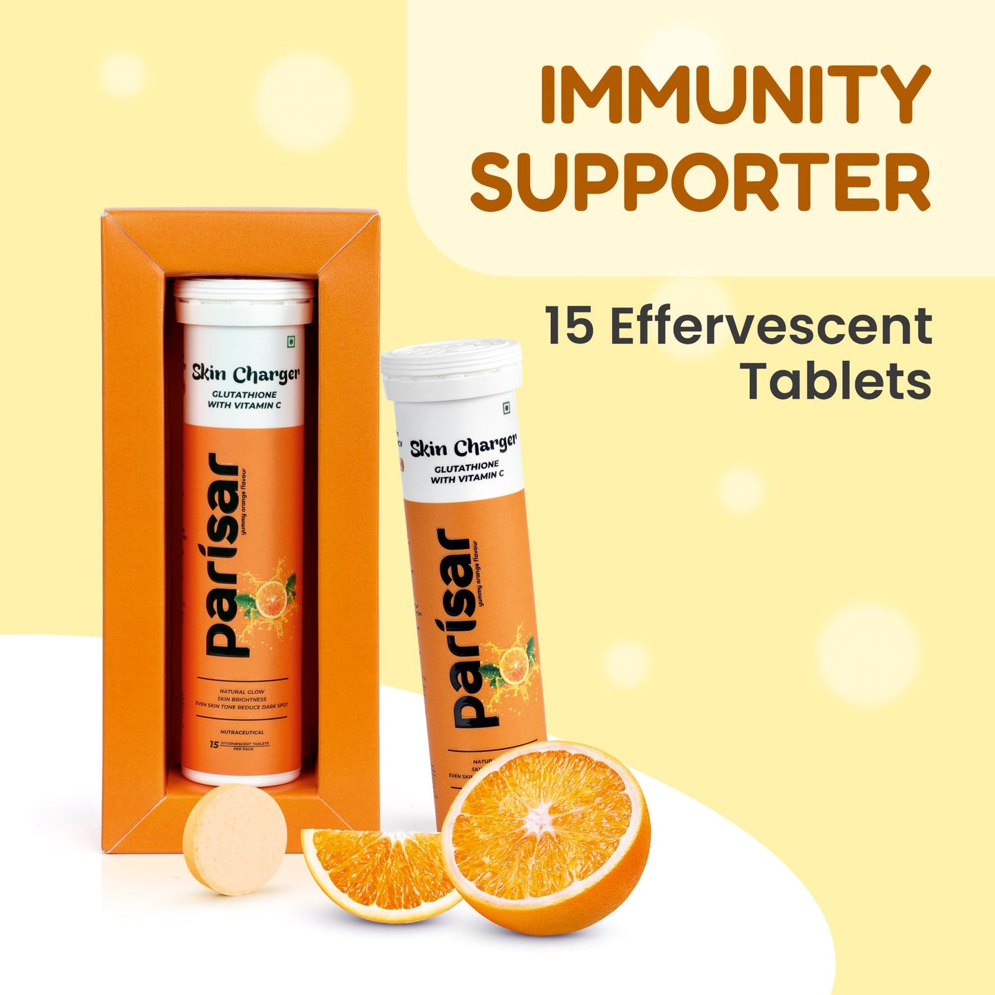 Parisar Skin Charger Vitamin C + Glutathione Effervescent Tablets For H- image 8