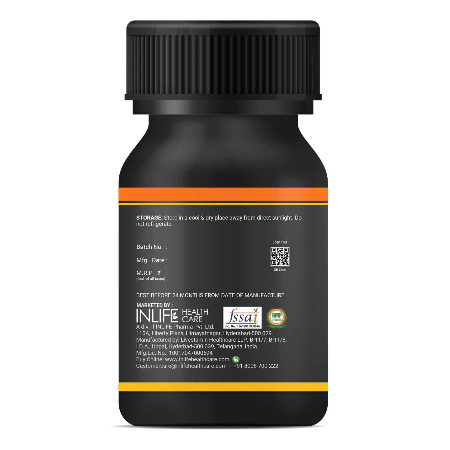 INLIFE Fat Burner, L-Carnitine Green Tea, Energy & Focus, 60 Veg Capsules (Pack of 1, 60)