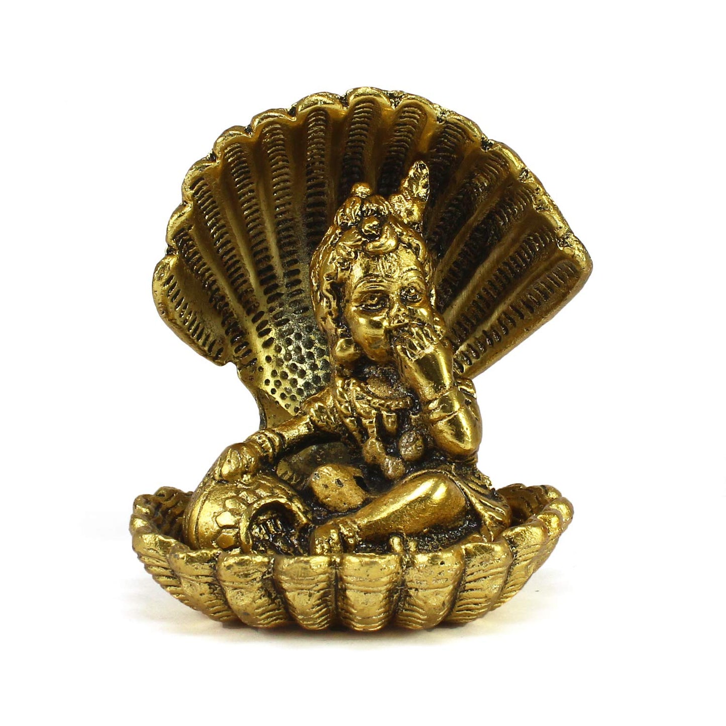 eCraftIndia 'Golden Bal Gopal Krishna Having Makhan' Decorative Showpie- image 6