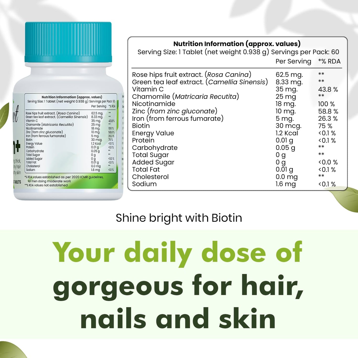 Sprowt Biotin + Tablet | Supplement For Strong Thick Hair & Glowing Ski- image 8