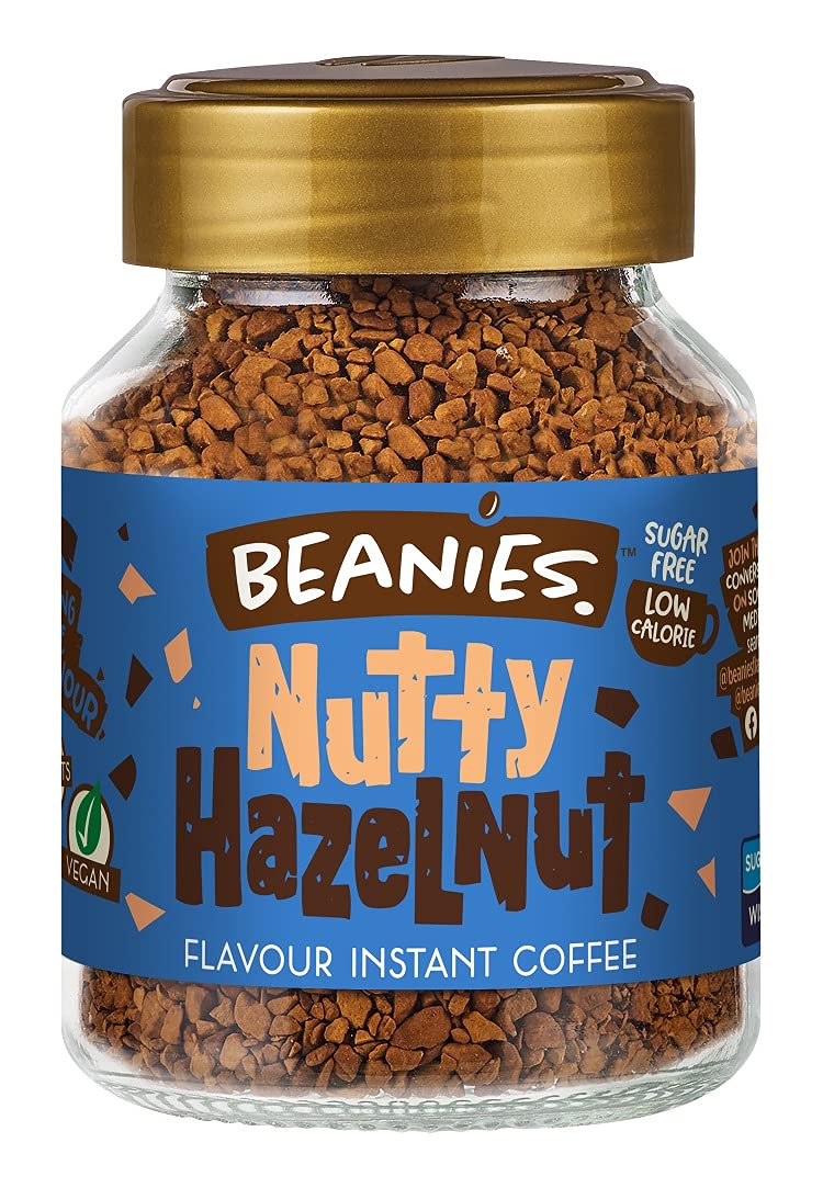 Beanies|Instant Flavoured Coffee |Nutty Hazelnut|Low Calorie, Sugar Free|50 g|Pack of 1