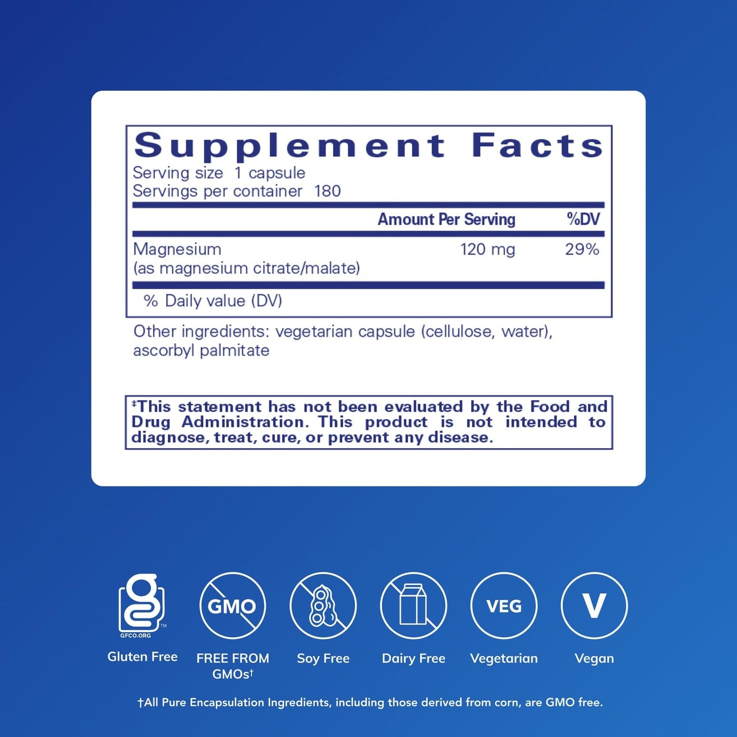 Pure Encapsulations Magnesium (Citrate/Malate) 180c