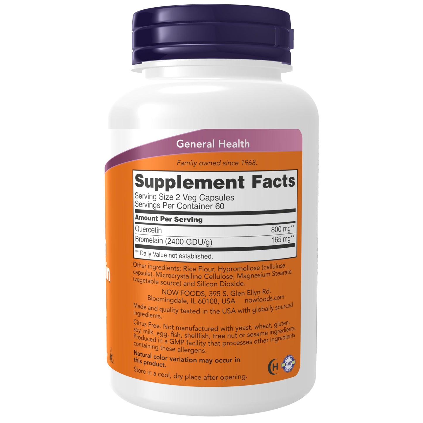 Now Foods, Quercetin With Bromelain, 120 Veg Capsules- image 6