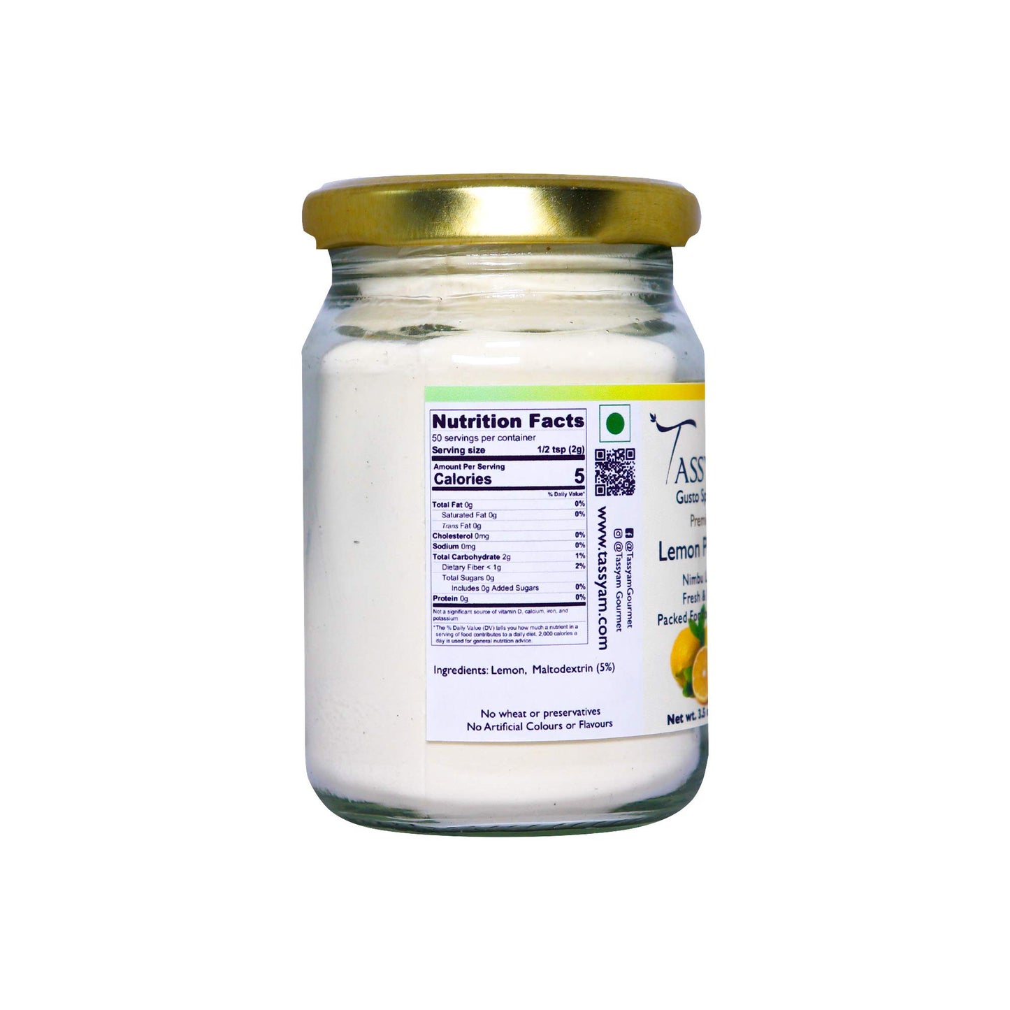 Tassyam Premium Lemon Powder 100g Bottle