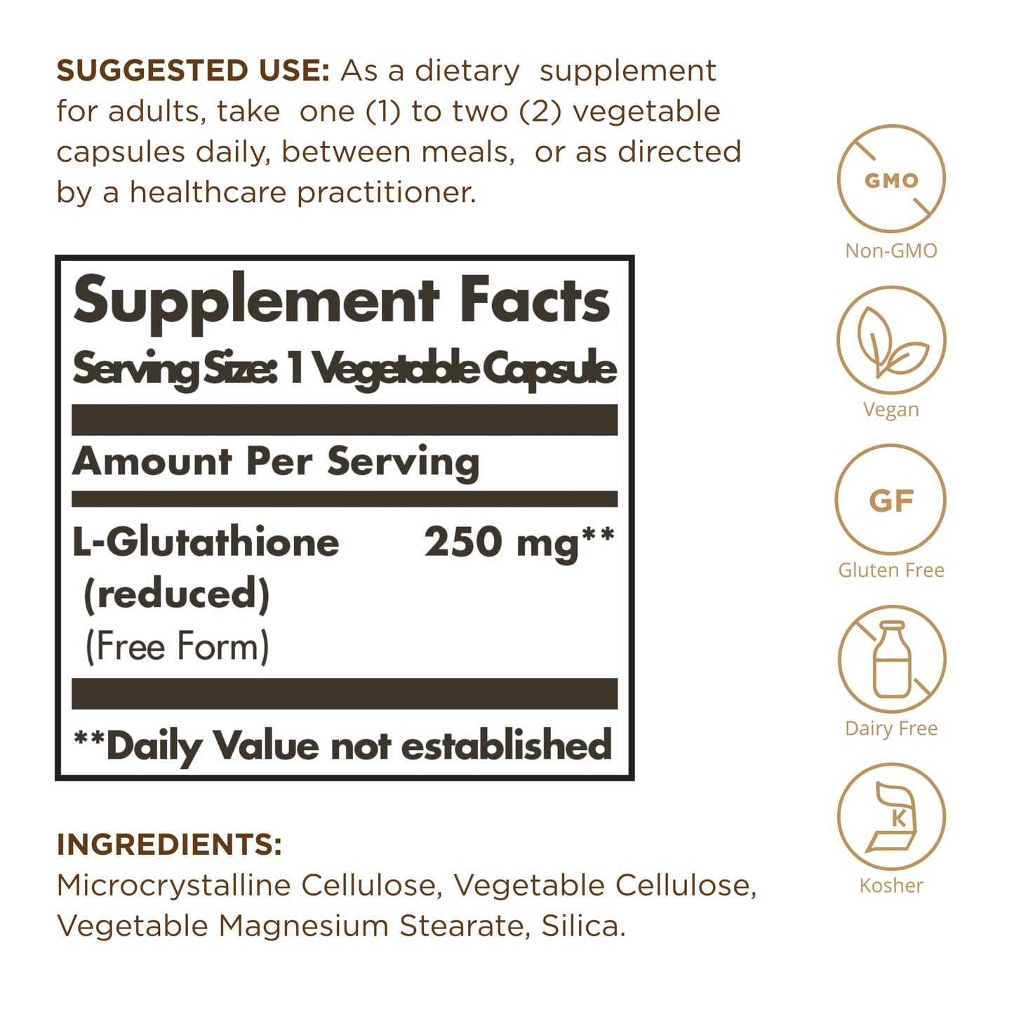 Solgar Reduced L-Glutathione Vegetable Capsules, 250 mg, 30 Count- image 6