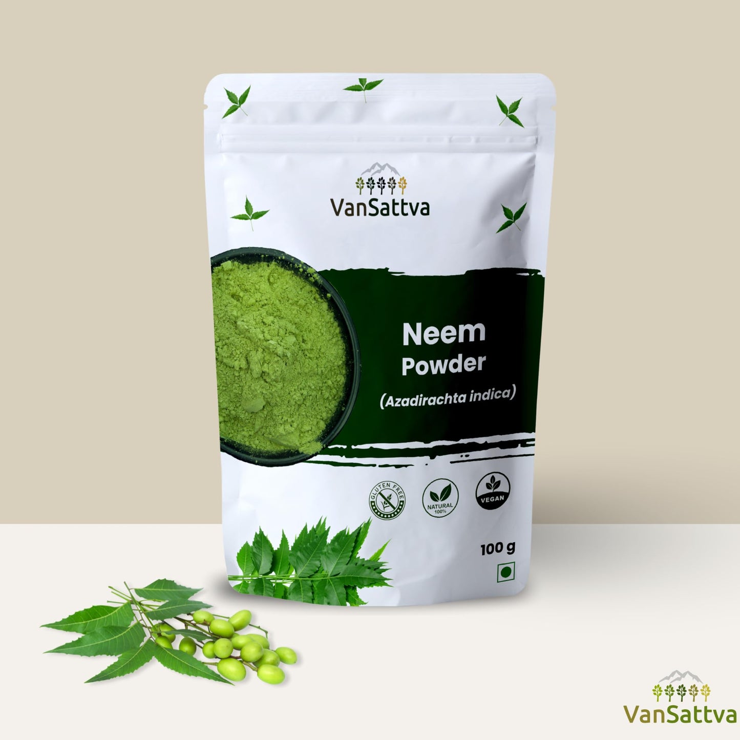 VanSattva Neem Powder - Azadirachta indica - Health Supplement - 100 gram