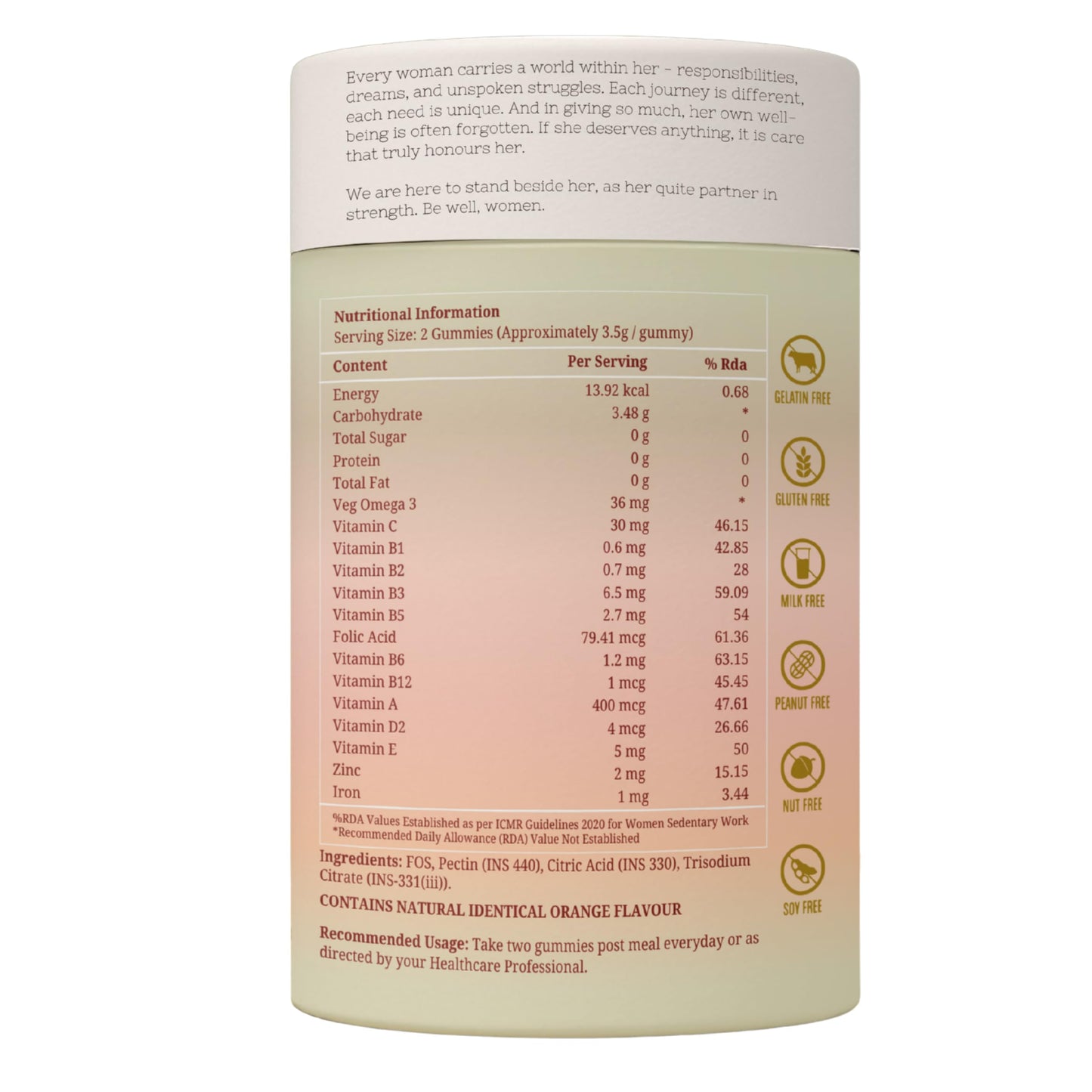 Her Highness CORE DHA Multivitamin Gummies for Women | 30 Gummies | Veg Omega 3 DHA, Vitamin B Complex, Vitamins A, C, D2, E, Zinc, Iron, Folic Acid | Brain Health, Focus, Energy, Bone Strength & Immunity Support | No Added Sugar | No Added Preservatives
