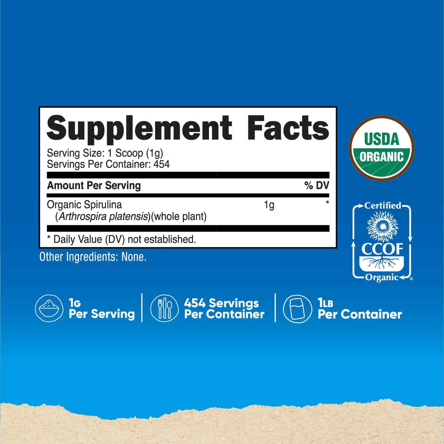 Nutricost Spirulina Powder 400 Grams - Pure Spirulina Powder; 8000mg Per Serving; 50 Servings.