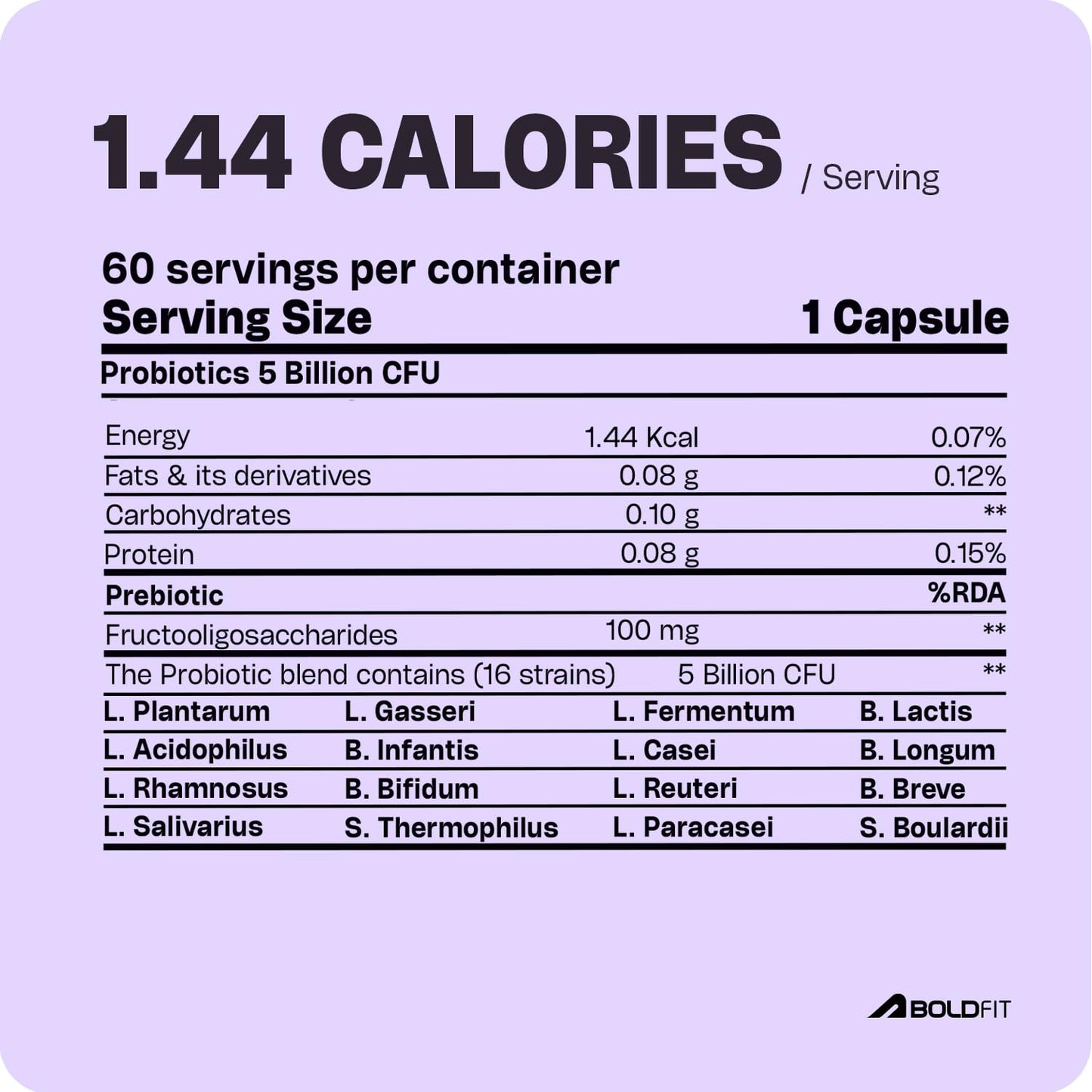 Boldfit Probiotics Supplement 5 Billion CFU For Men & Women with 16 Str- image 9