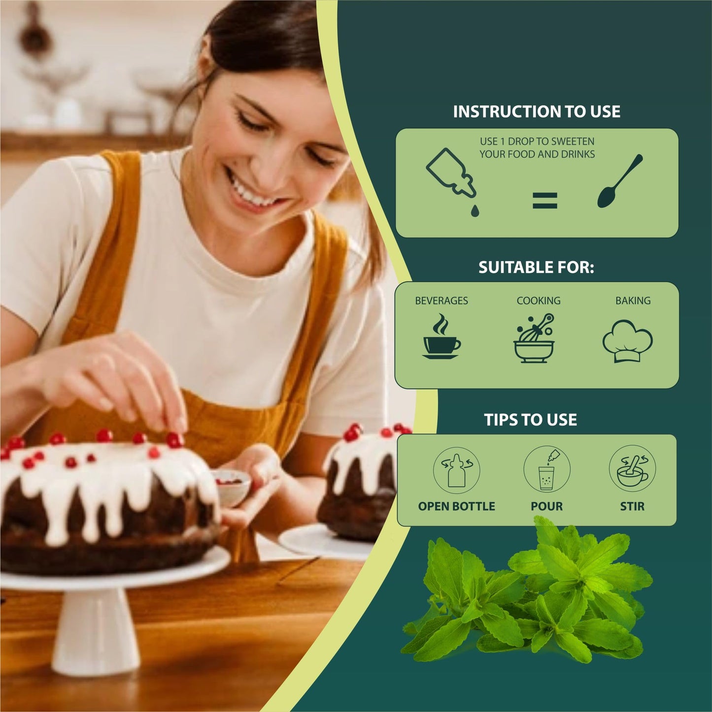 Zindagi Stevia Liquid (FosStevia) - Natural Stevia Powder - Sugar-Free Stevia Sweetener (Stevia Combo Pack)