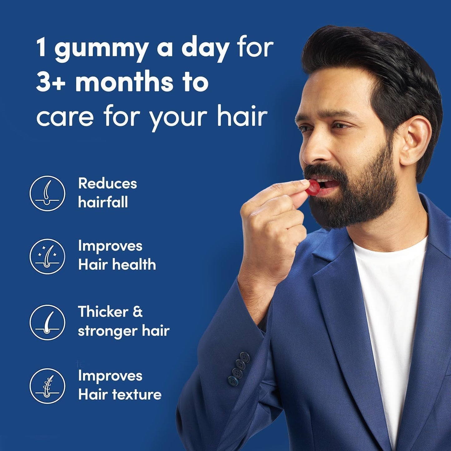 Man Matters Biotin Hair Gummies | 120 Days Pack | No Added Sugar |100%- image 8