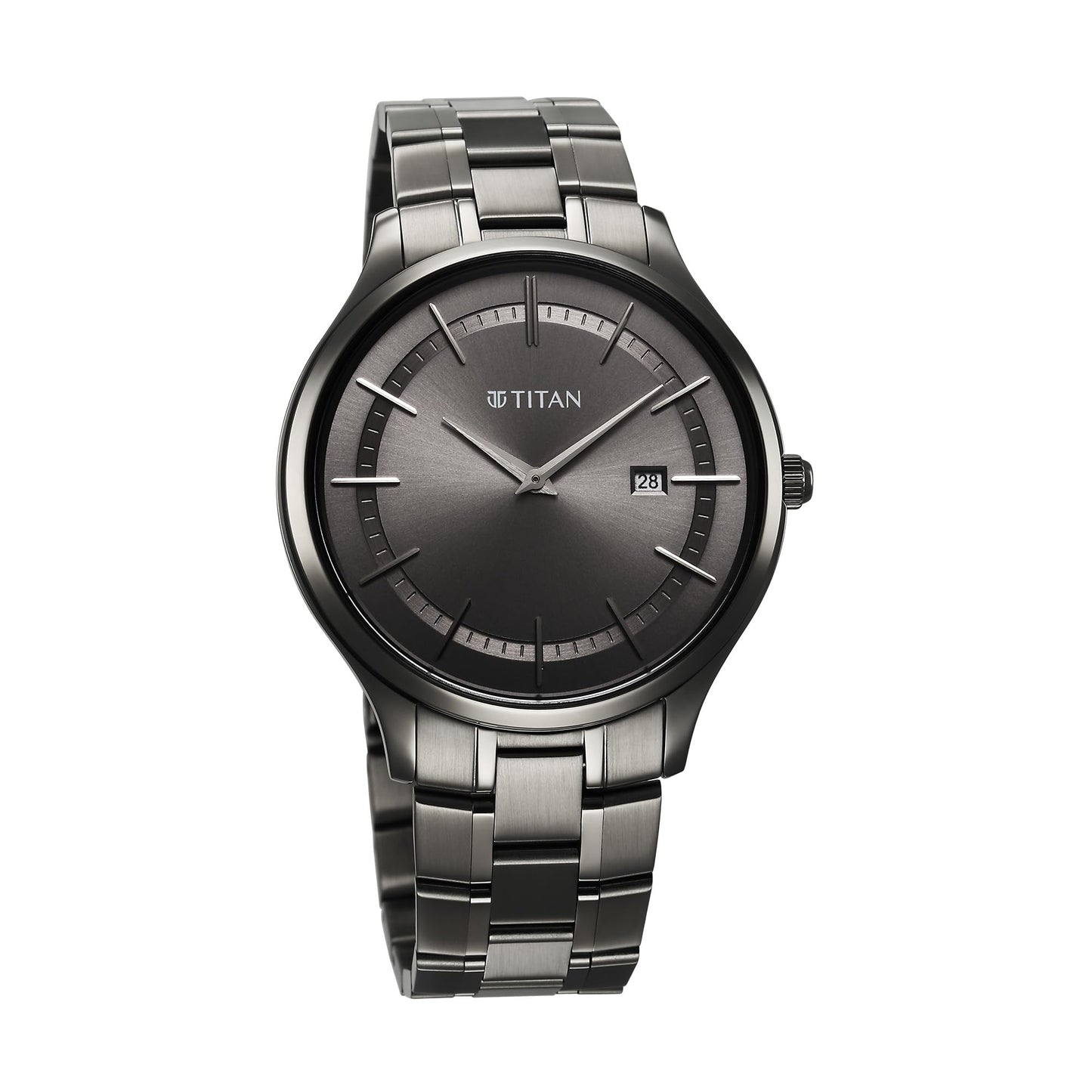 Titan Clasique Slim Quartz Analog with Date Grey Dial with Grey Color S- image 5