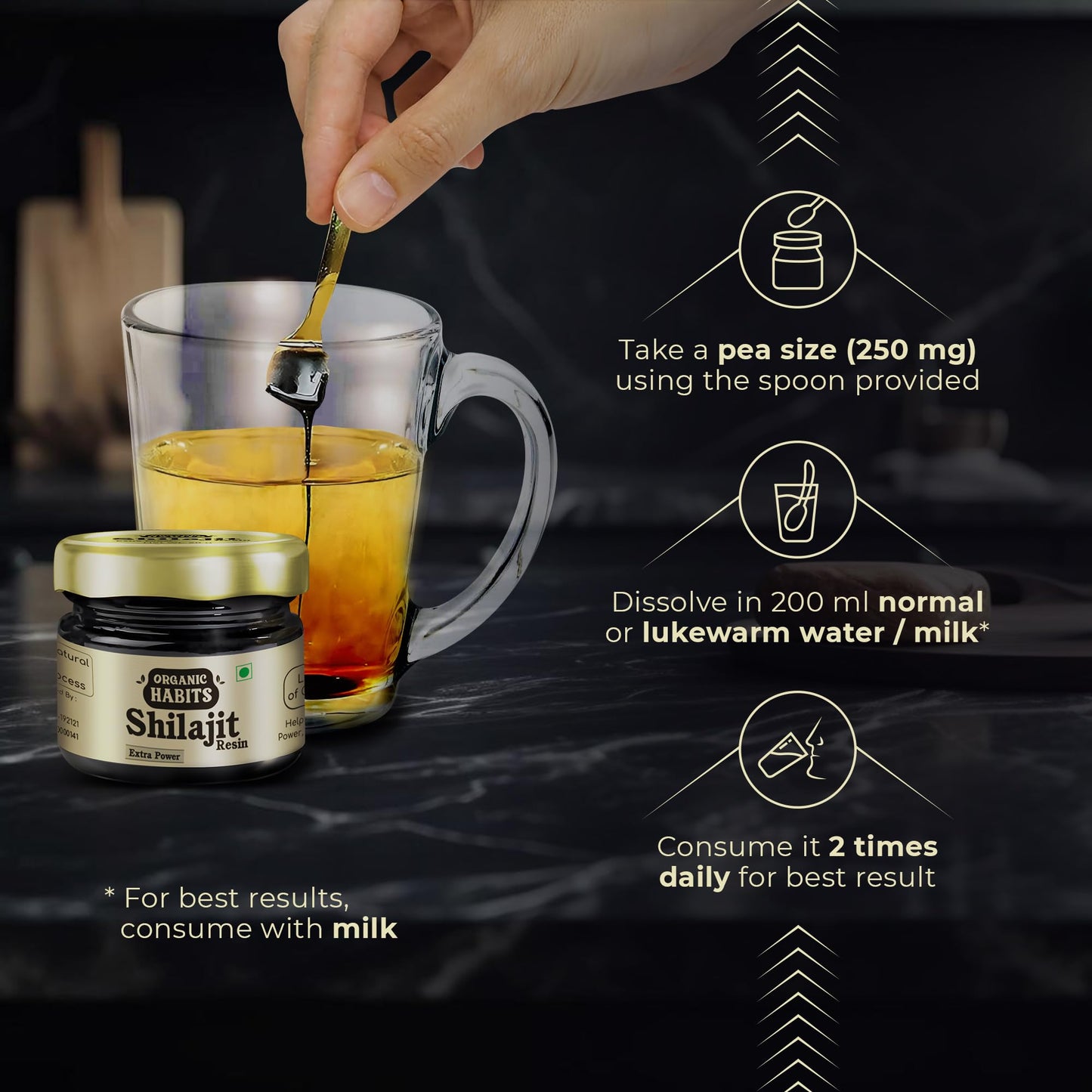 ORGANIC HABITS Himalayan Shilajit/Shilajeet Resin 20g Extra Power | 75%- image 7