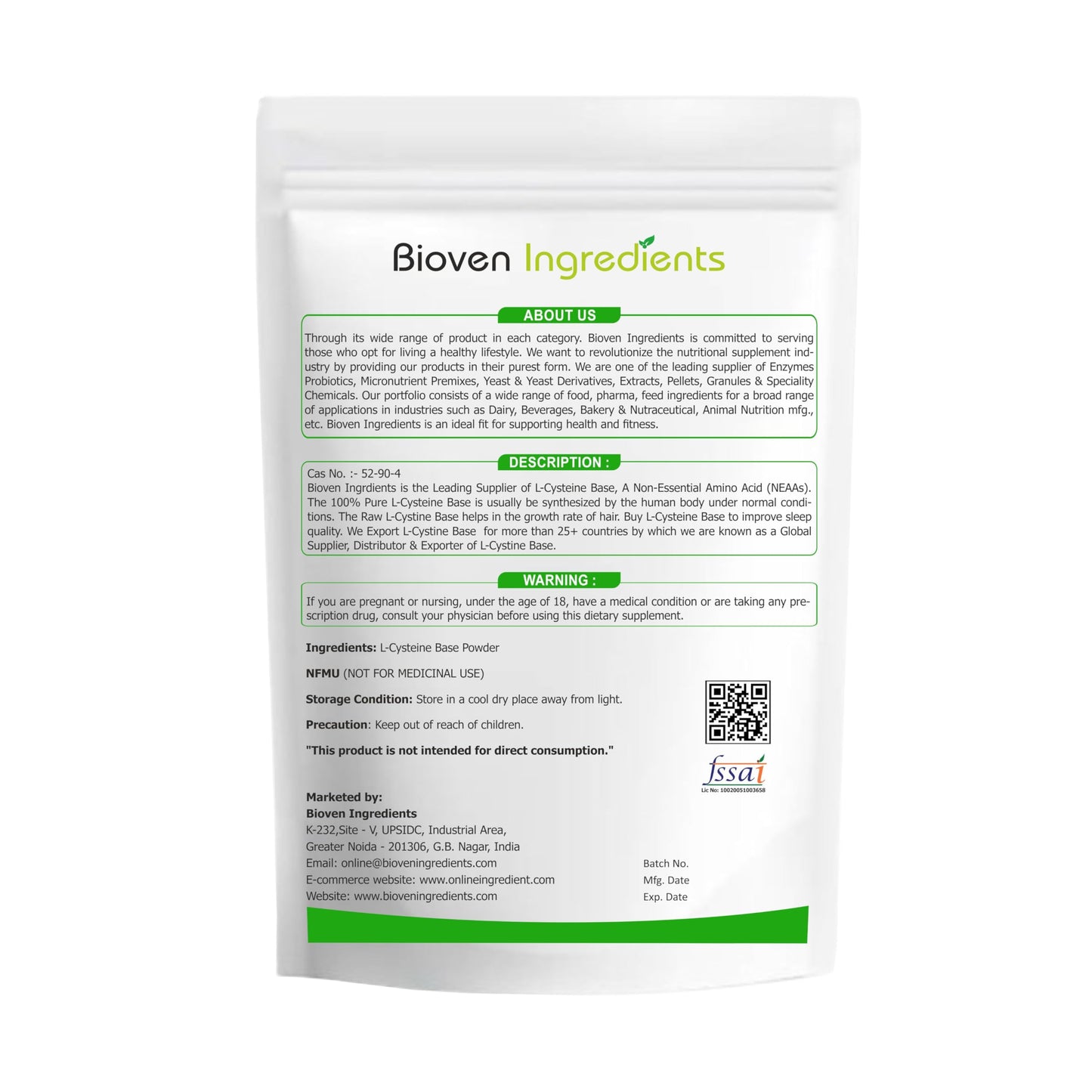 Bioven Ingredients L-Cysteine Powder (gram, 125)