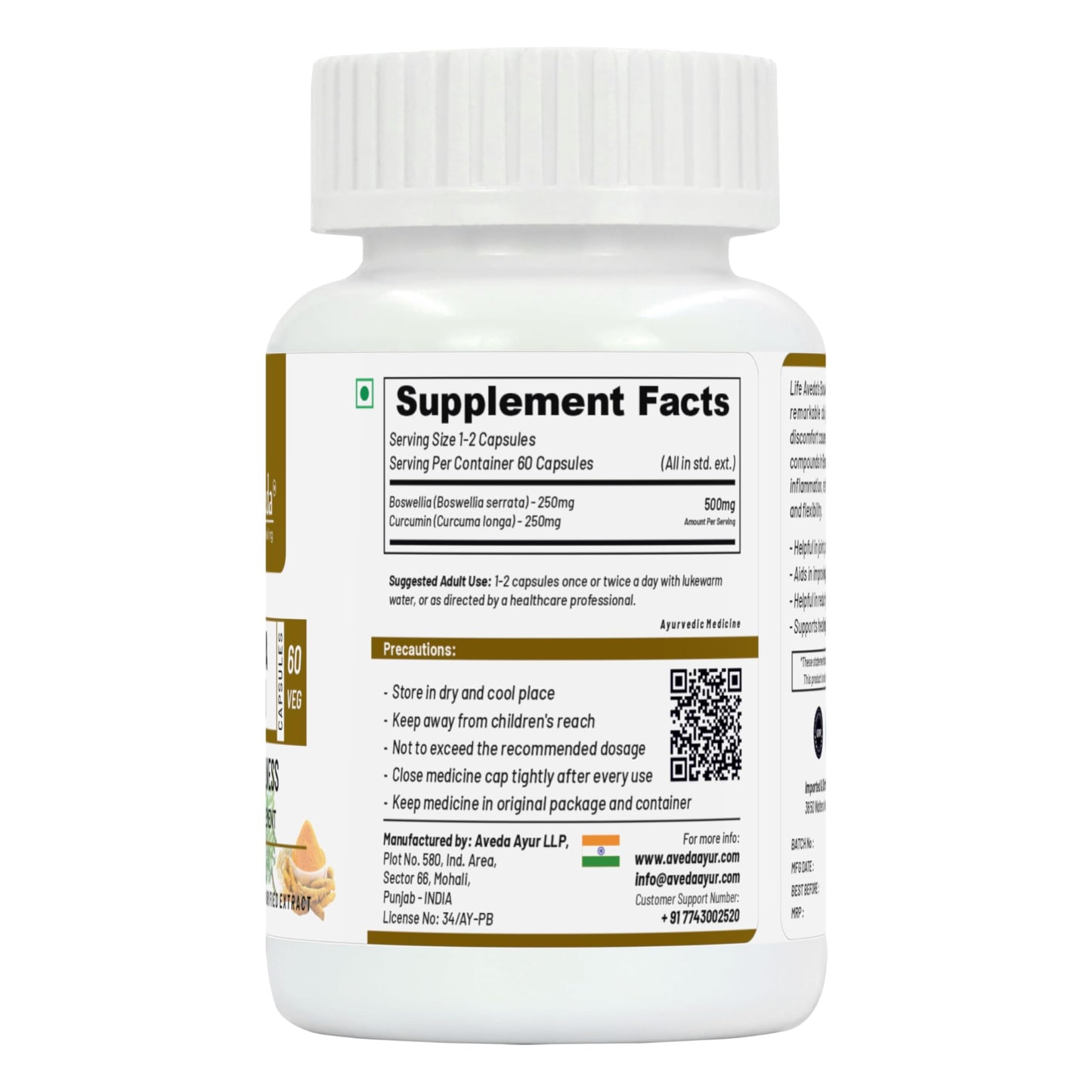 Life Aveda Boswellia Curcumin - 60 Capsules- image 7