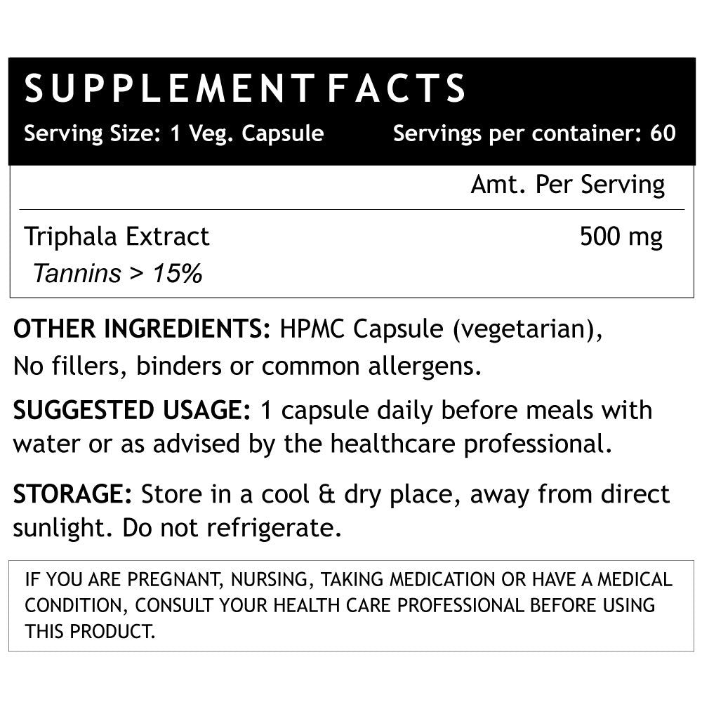 INLIFE Triphala Extract Amlaki, Haritaki and Bibhitaki, 500 mg - 60 Veg- image 6