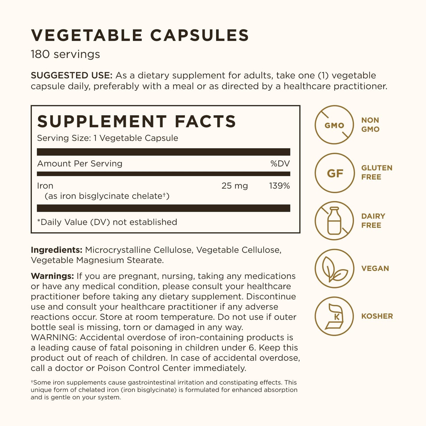 SOLGAR Gentle Iron Non Capsule 180 Capsules- image 6