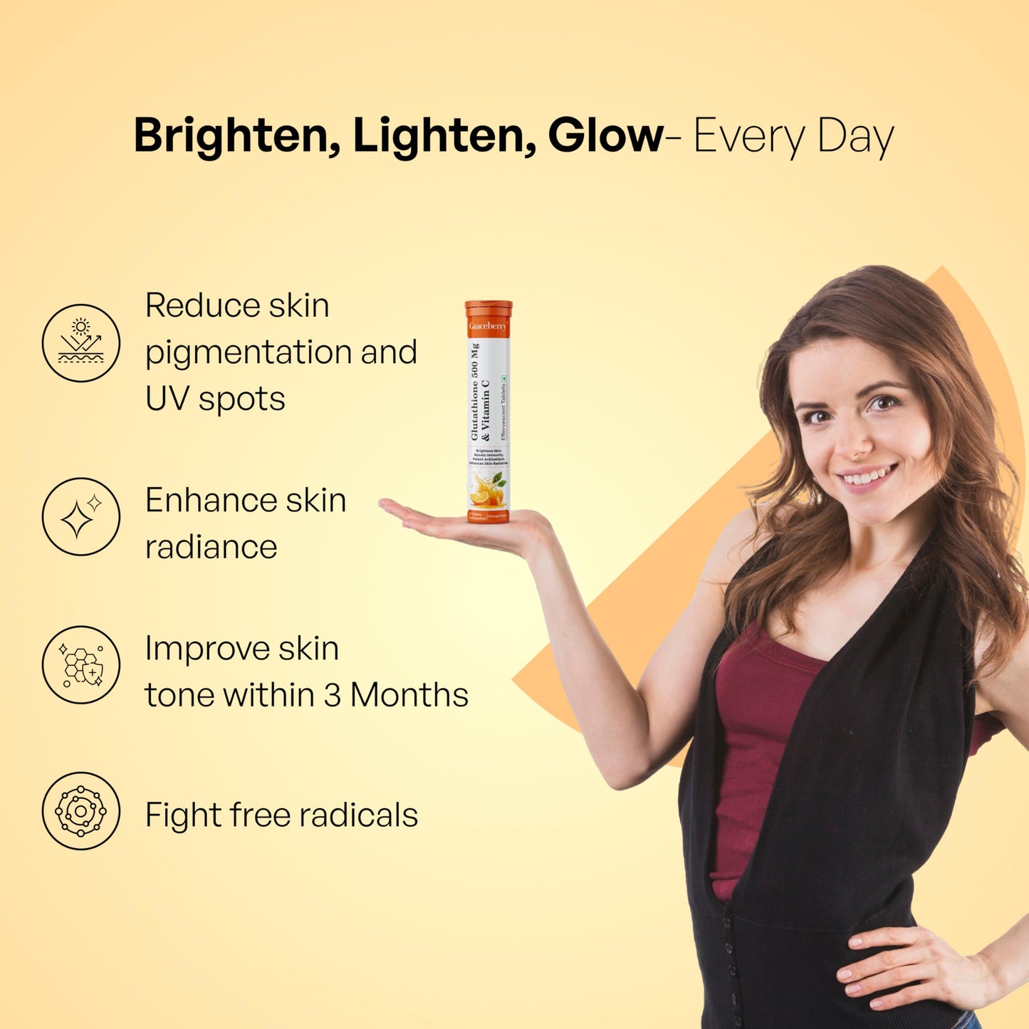 Graceberry Glutathione Tablets for Glowing Skin | 80 Effervescent Table- image 9