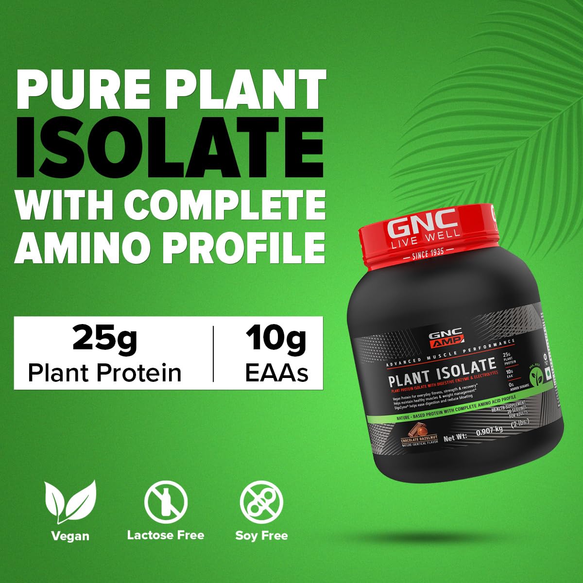 GNC AMP Plant Isolate Protein | 2 lbs | 26 Servings| Vegan Protein | La- image 9