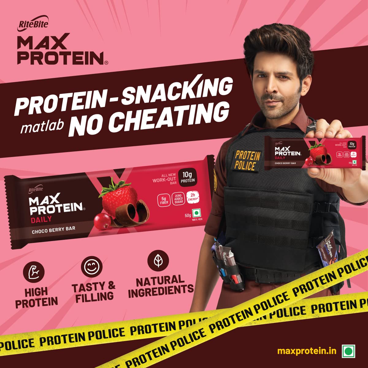 RiteBite Max Protein Daily Choco Berry Protein Bars with 10g Protein, 5- image 9