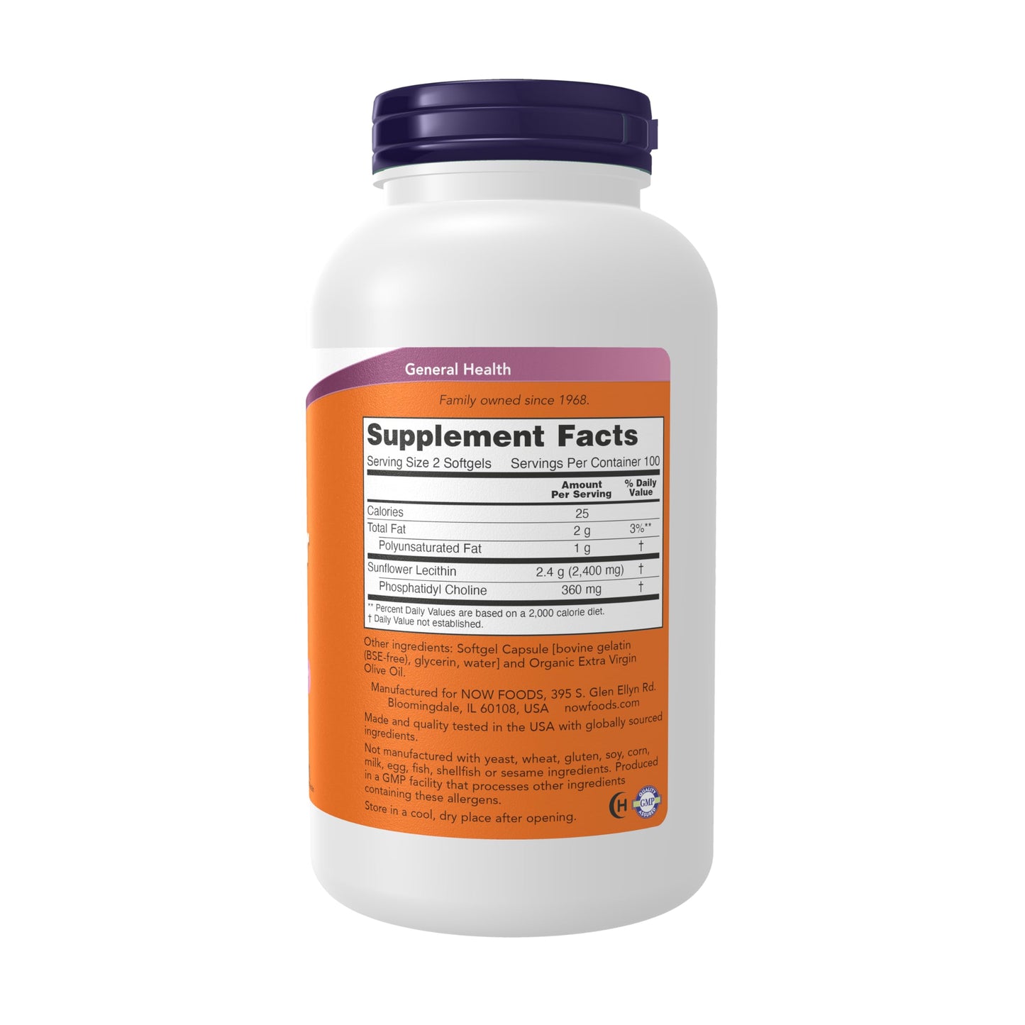 Now Foods, Sunflower Lecithin, 1200 mg, 200 Softgels- image 7