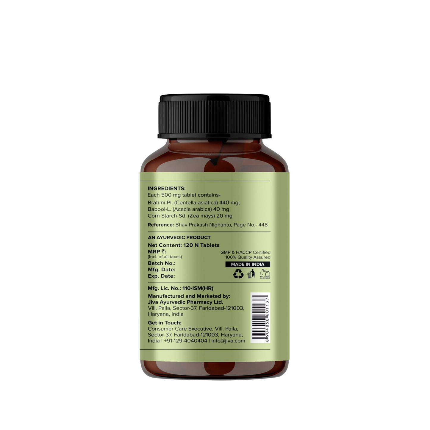 Jiva Brahmi Tablets 500mg | 100% Ayurvedic Formulation Rejuvenates Nerv- image 4