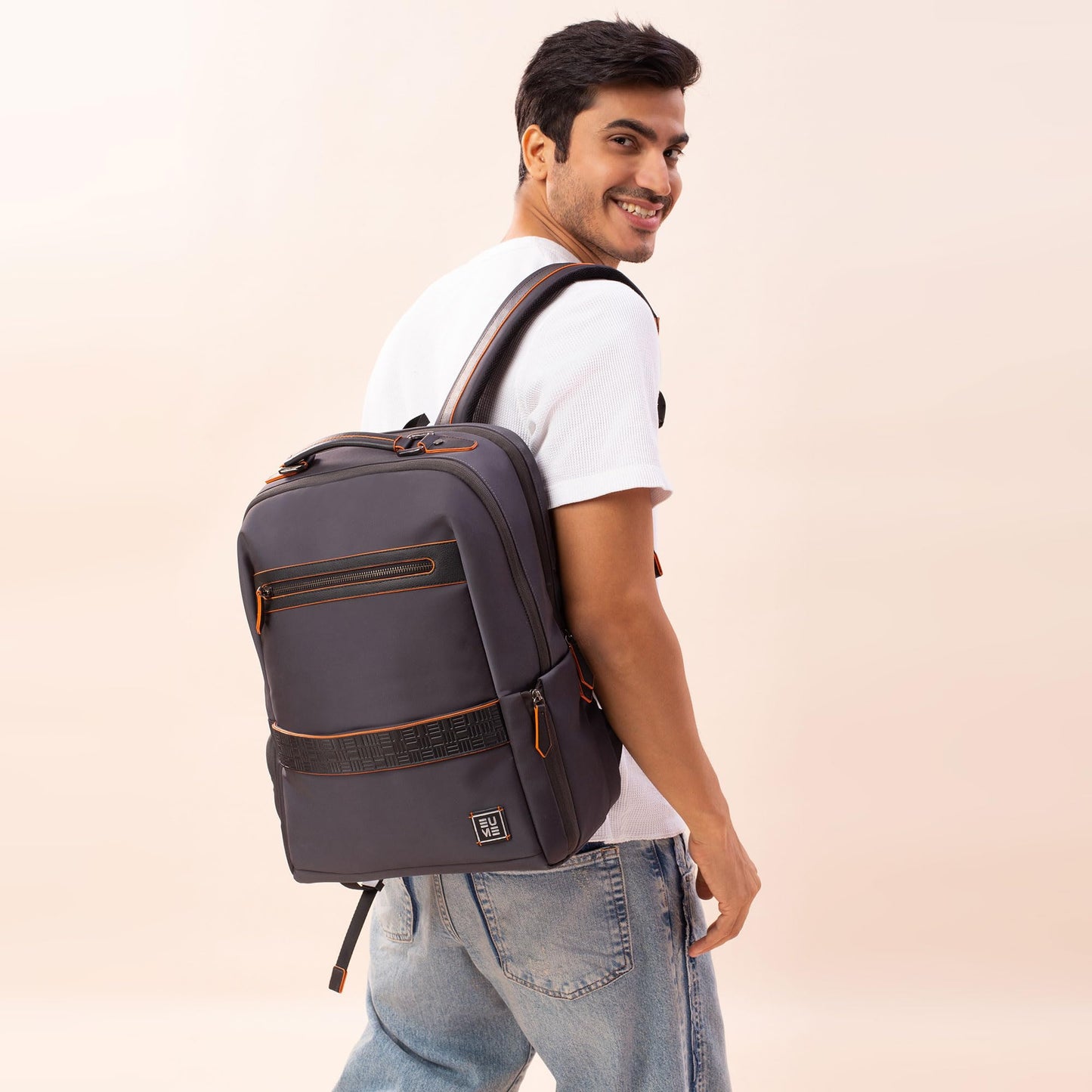 EUME Alpha 27L Laptop Bag for Men,Volcanic grey | 2 Large Compartment o- image 9