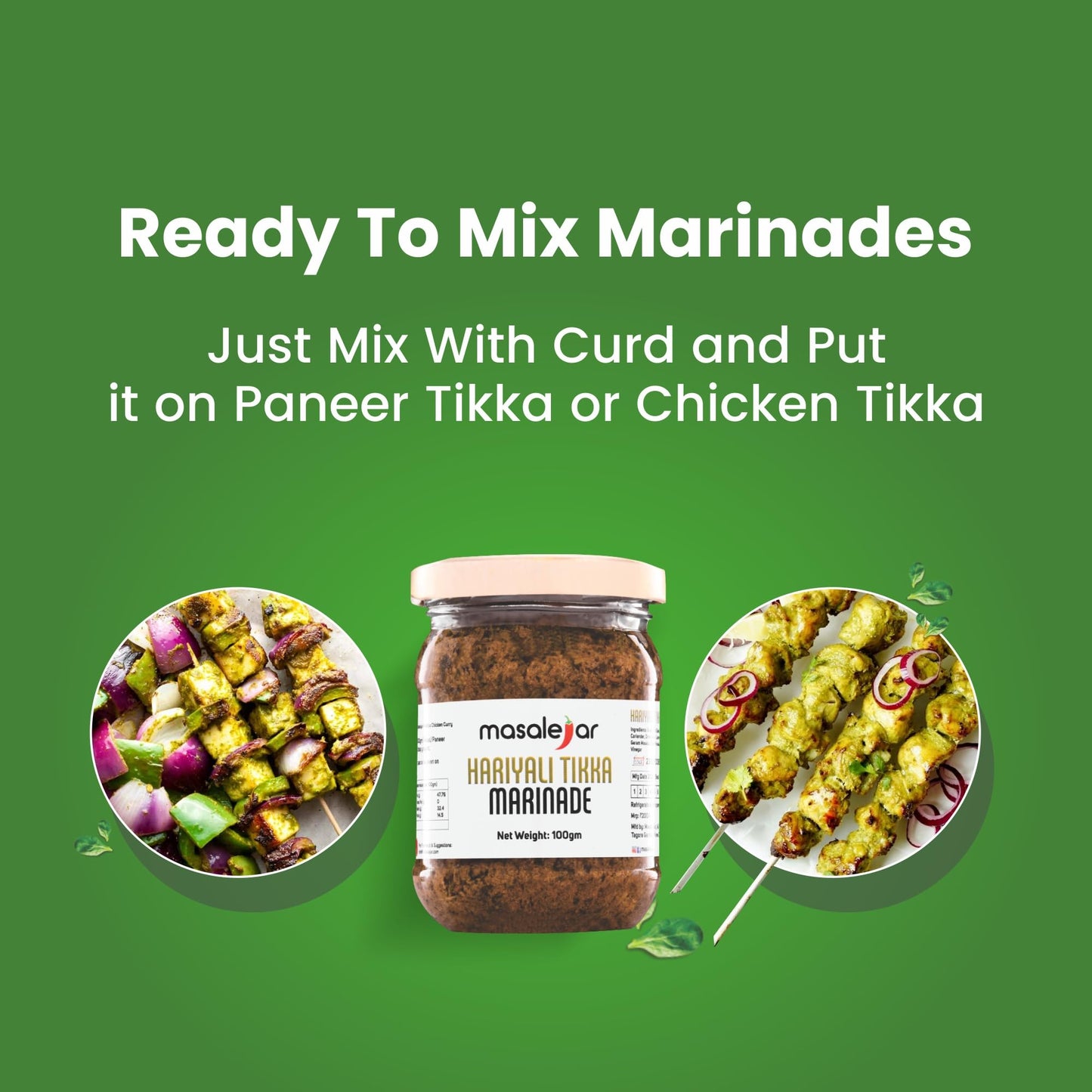 Masalejar Hariyali Tikka Marinade | Ready to Cook Spice Mix | Just Mix & Cook | Hariyali Tikka Masala | Chicken Masala | Paneer Masala (Pack of 1 X 100 Gram)