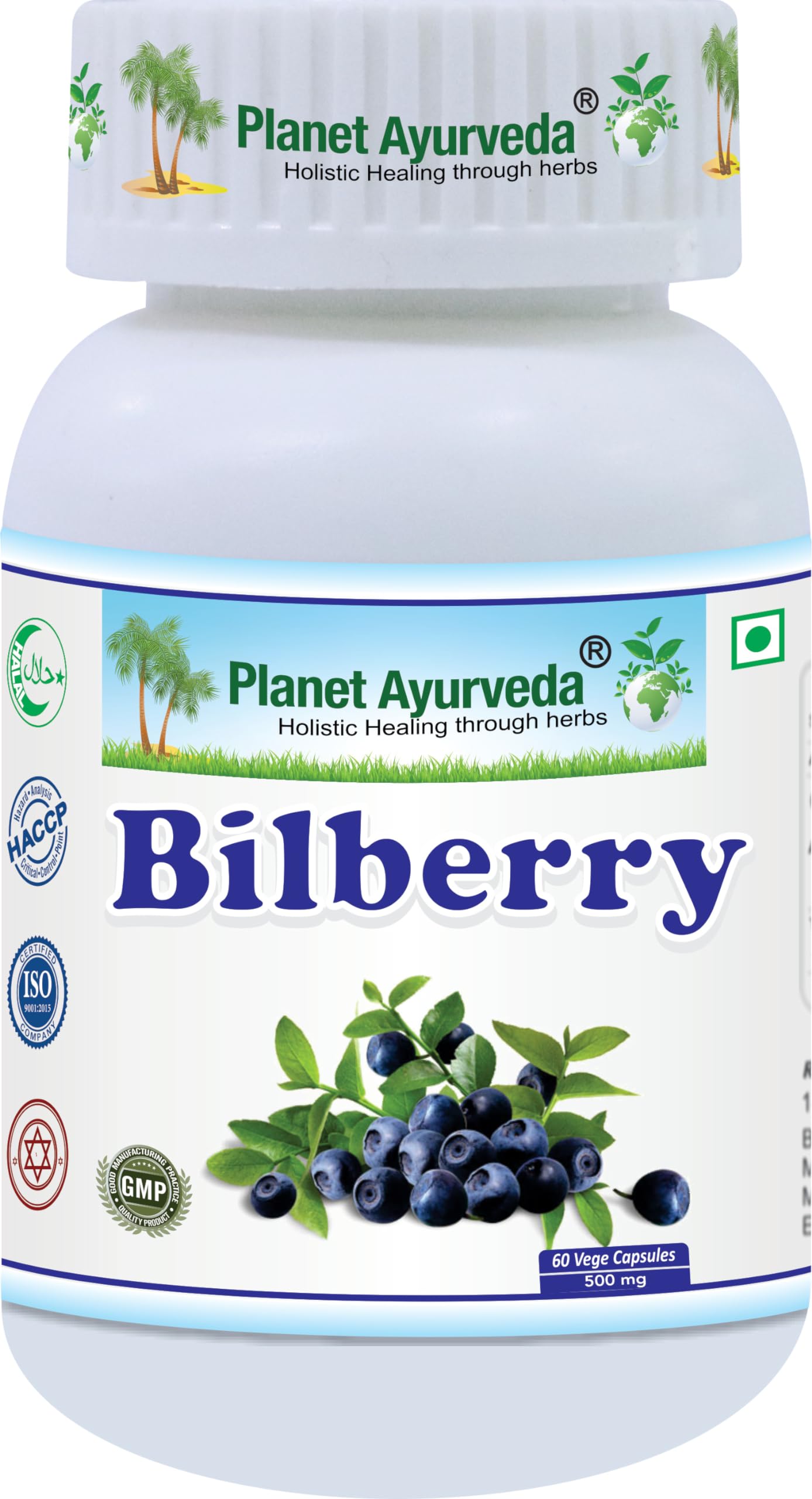 Planet Ayurveda Bilberry Capsules for Healthy Vision, (60 capsules, Pack of 1)