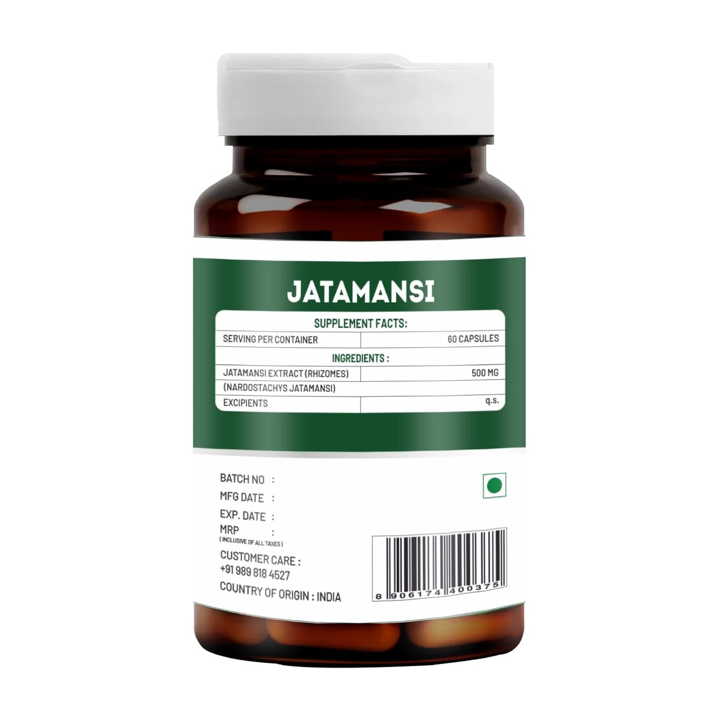 VitaWin Jatamansi Capsules 500mg – Natural Plant-Based Formula, 60 Vegetarian Capsules