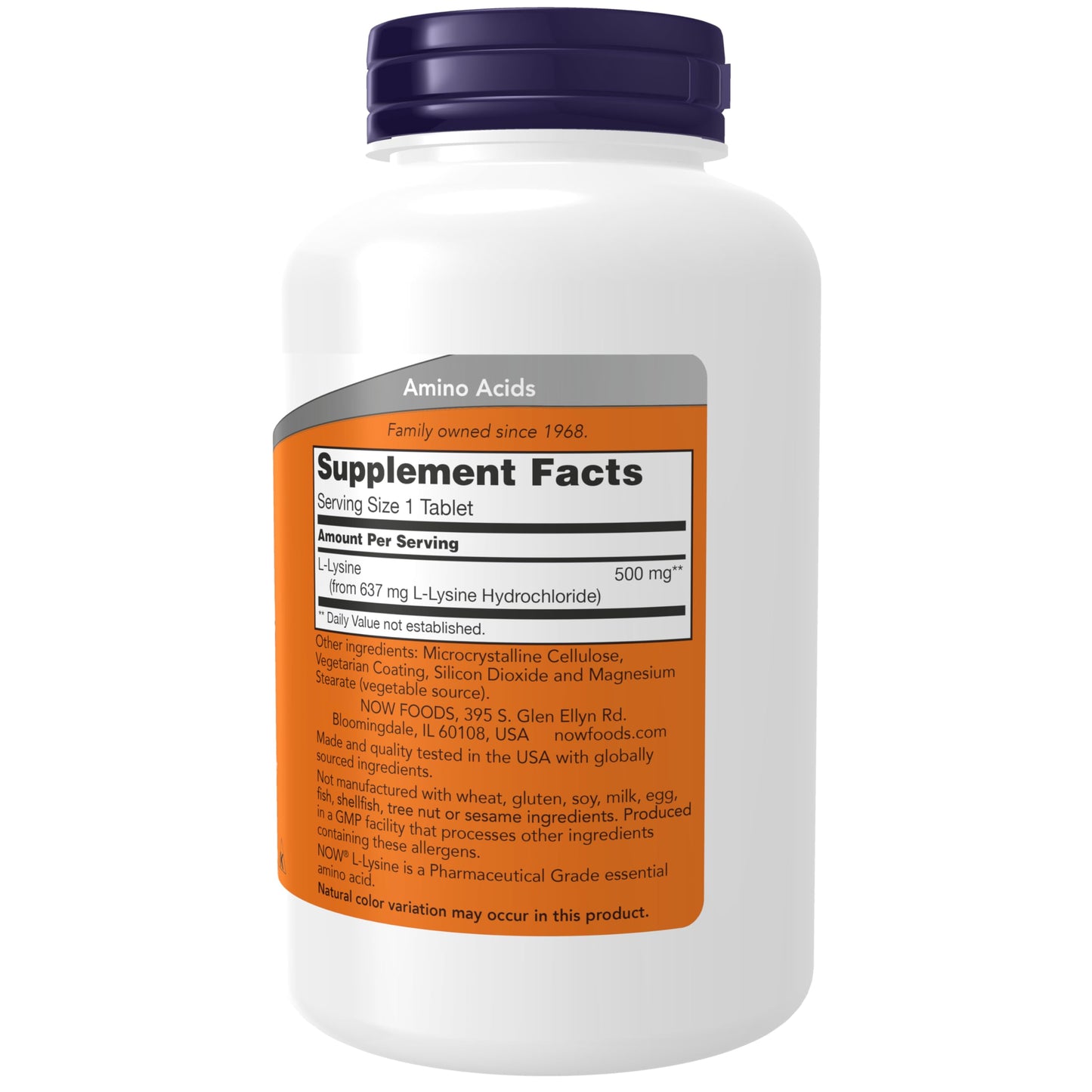 Now Foods L-Lysine 500mg, 250 Tablets- image 7
