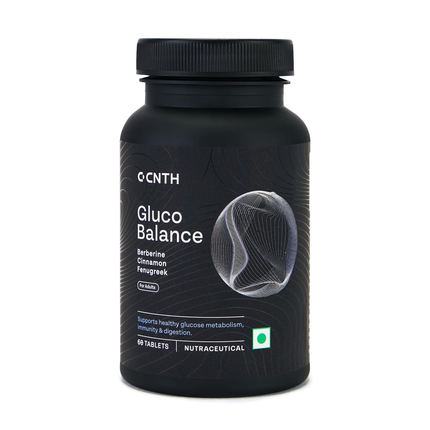 CNTH Gluco Balance Berberine HCl 250mg Tablets Blood Sugar Support with Alpha Lipoic Acid, Cinnamon, Chromium & Magnesium 60 Tablets 30 Day Supply Metabolic & Energy Support
