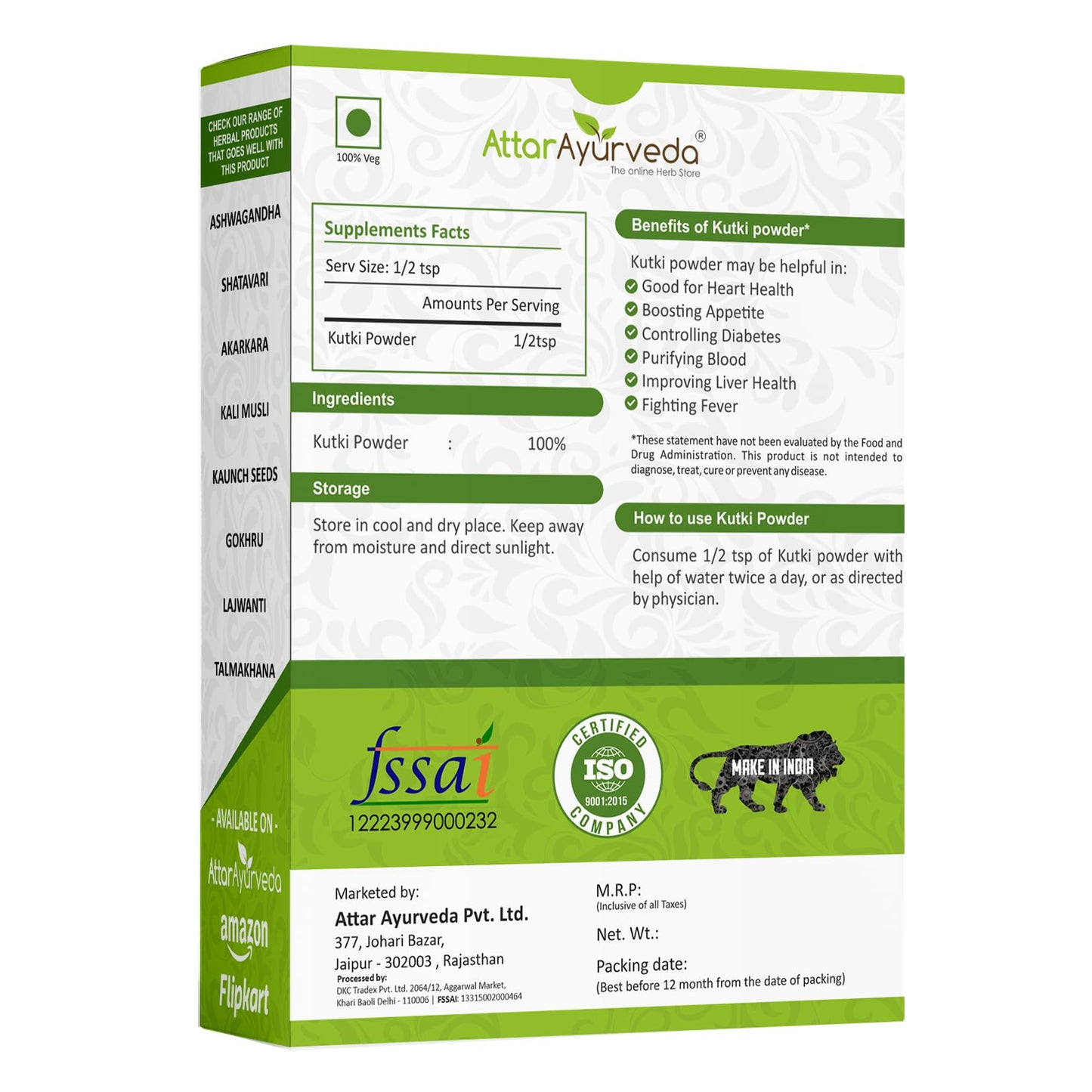 Attar Ayurveda Kutki Powder 100 gm - For Liver support, Detox, Blood su- image 5
