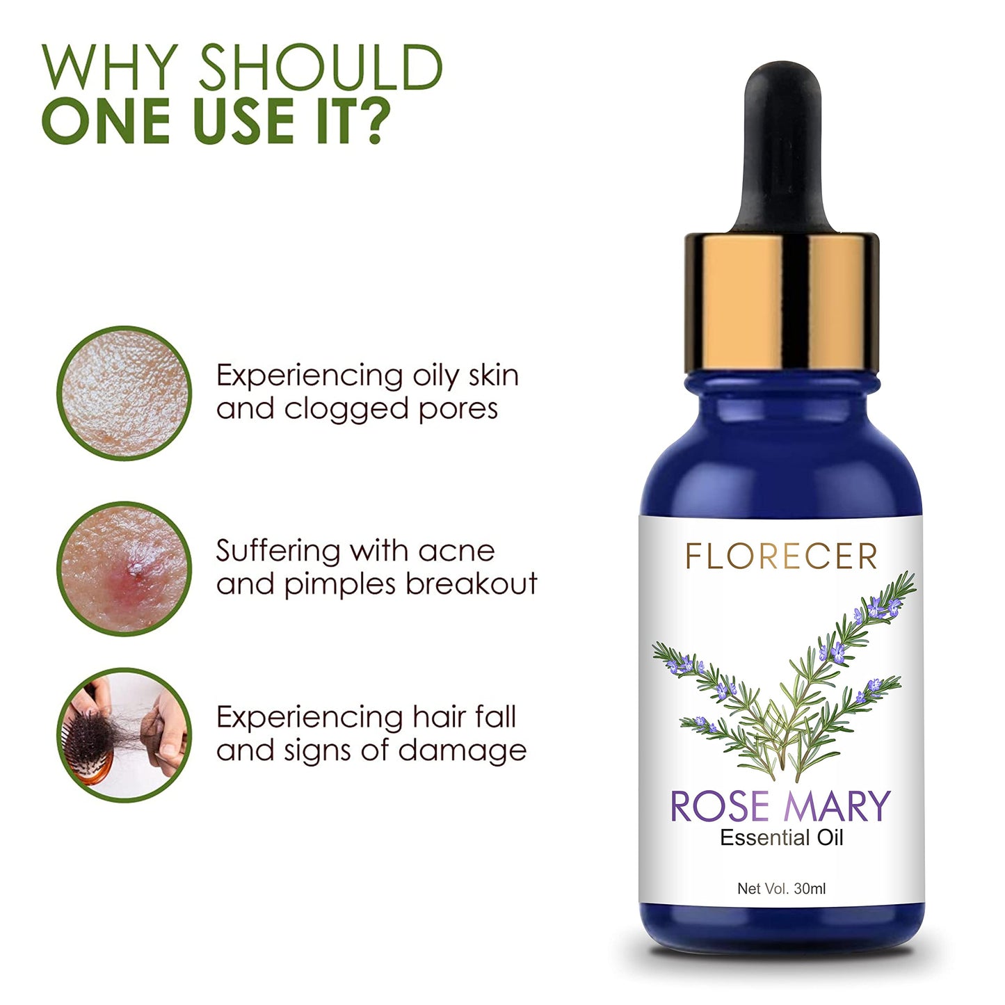 Florecer Rosemary Essential For Hair, Face, Skin| Oil For Skin Glow And- image 4